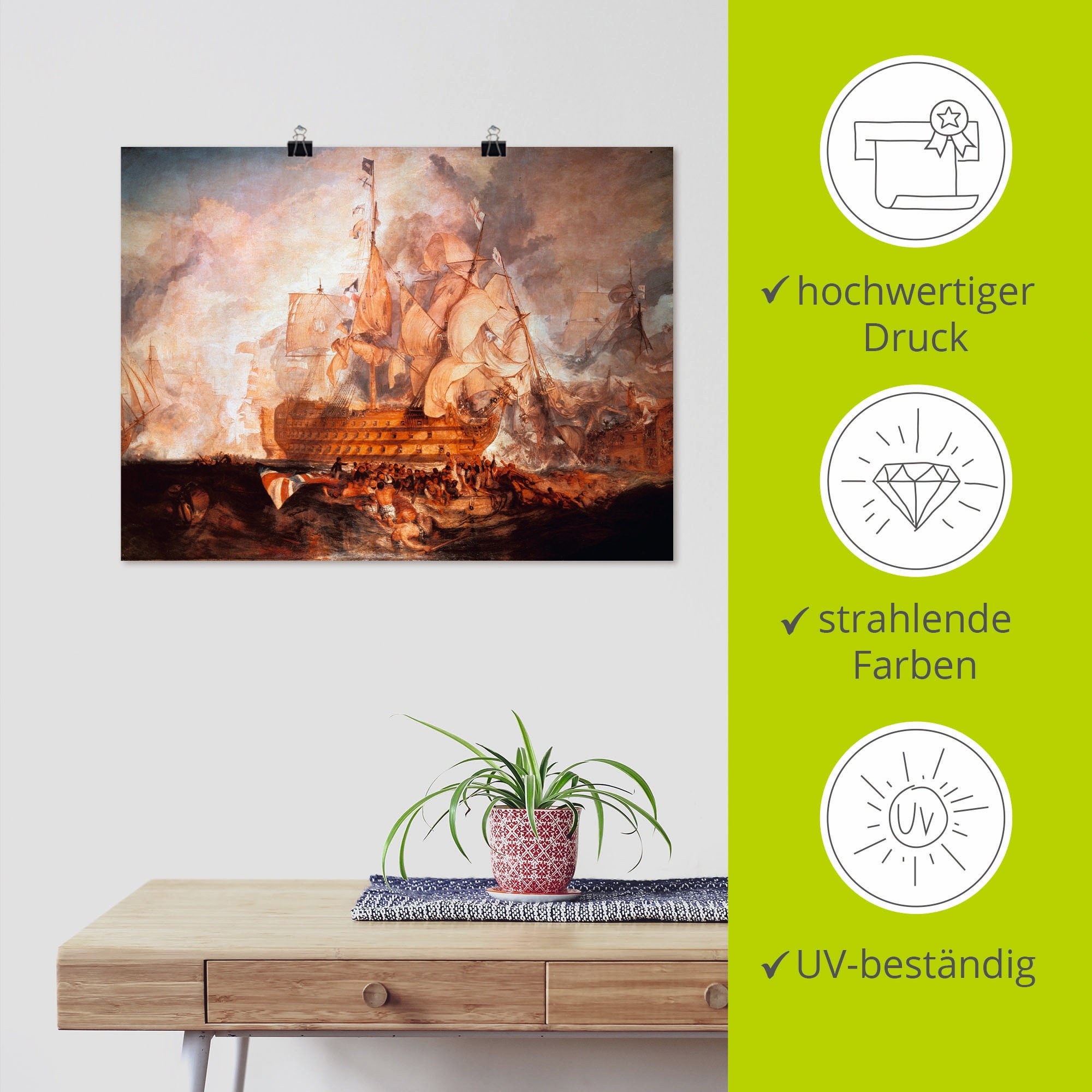 Artland Kunstdruck »Schlacht bei Trafalgar«, Boote & Schiffe, (1 St.), als Leinwandbild, Wandaufkleber oder Poster in versch. Grössen