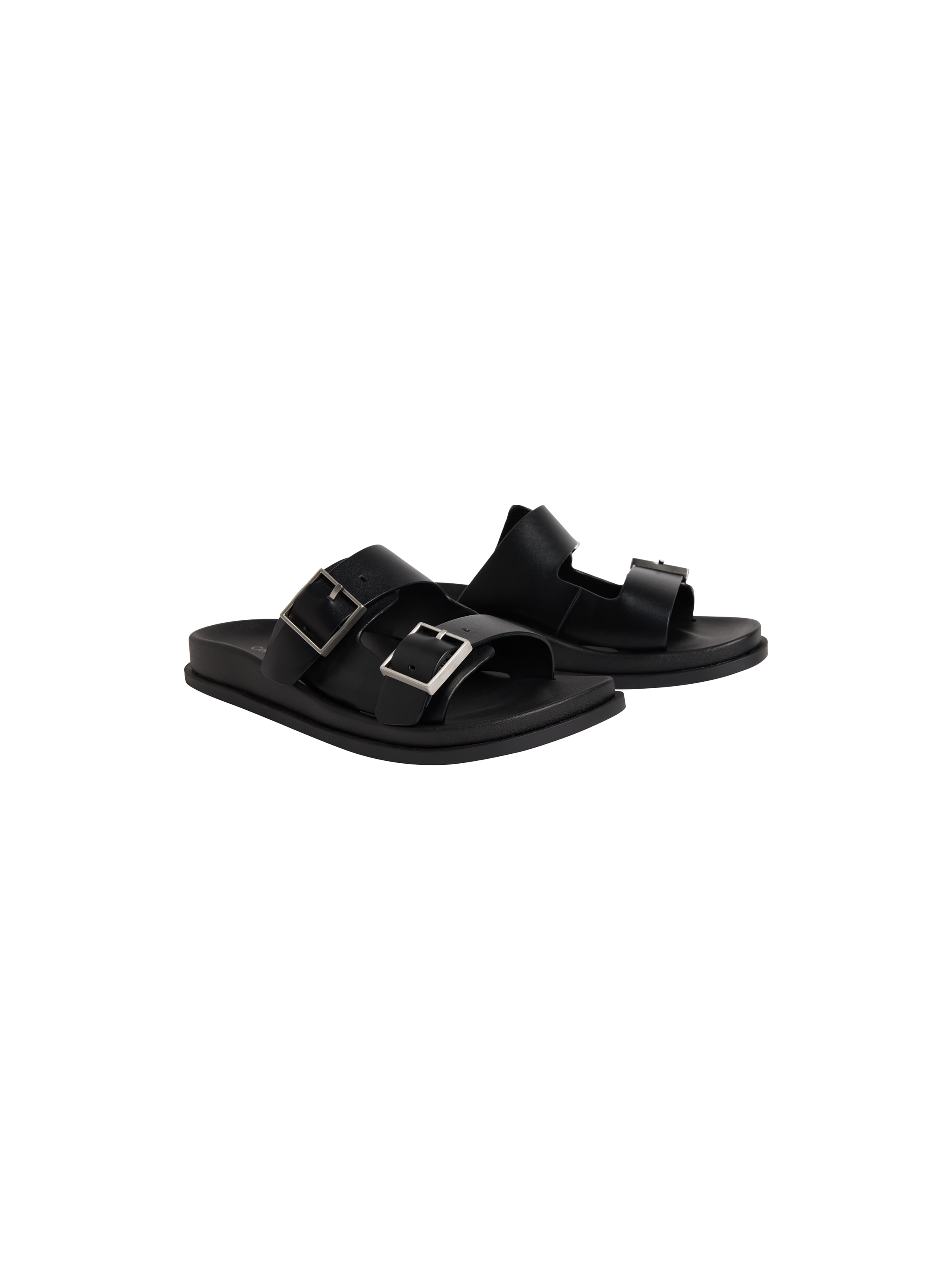 Image of Calvin Klein Pantolette "CITY SANDAL BUCKLE LTH" Sommerschuh, Hausschuh, Strandschuh mit Plateau und Schnallen