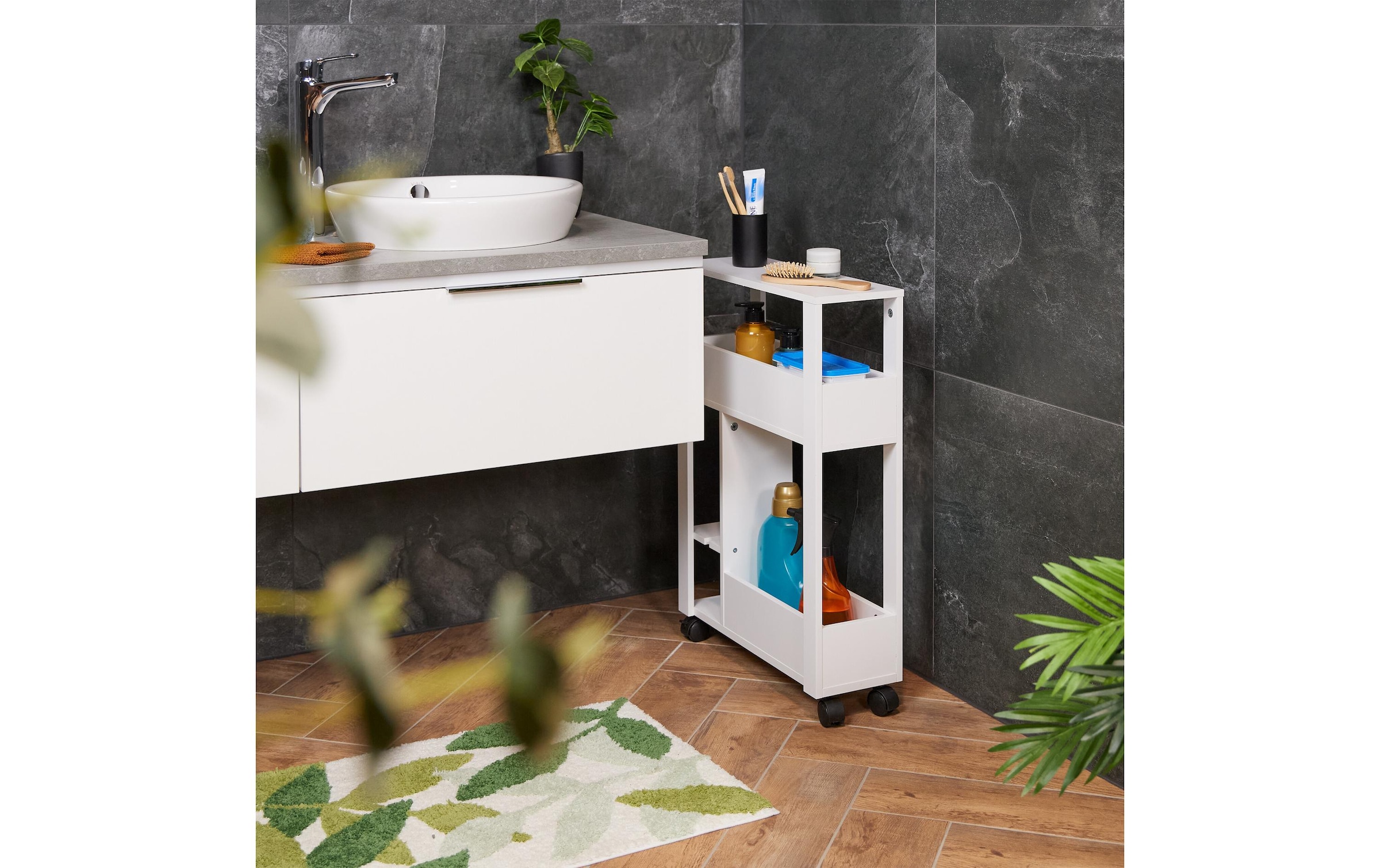 relaxdays Rollwagen »Weiss, 71.5 x 17 x 50 cm«