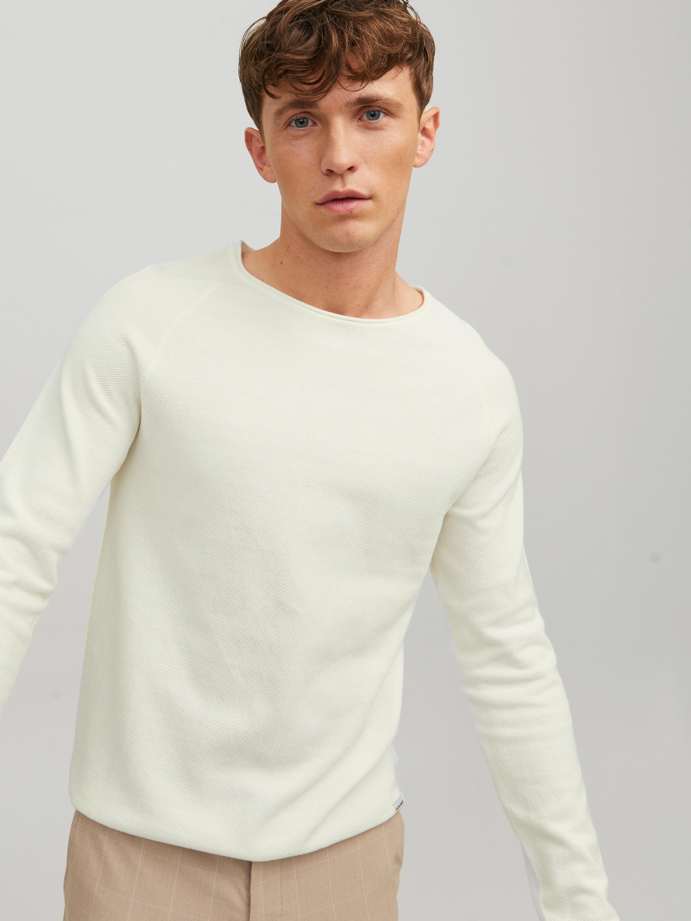 Jack & Jones Pull à col rond »JJEHILL Pullover mit angenehmem Tragegefühl« Modisch, schmal, Baumwolle, Rundhals