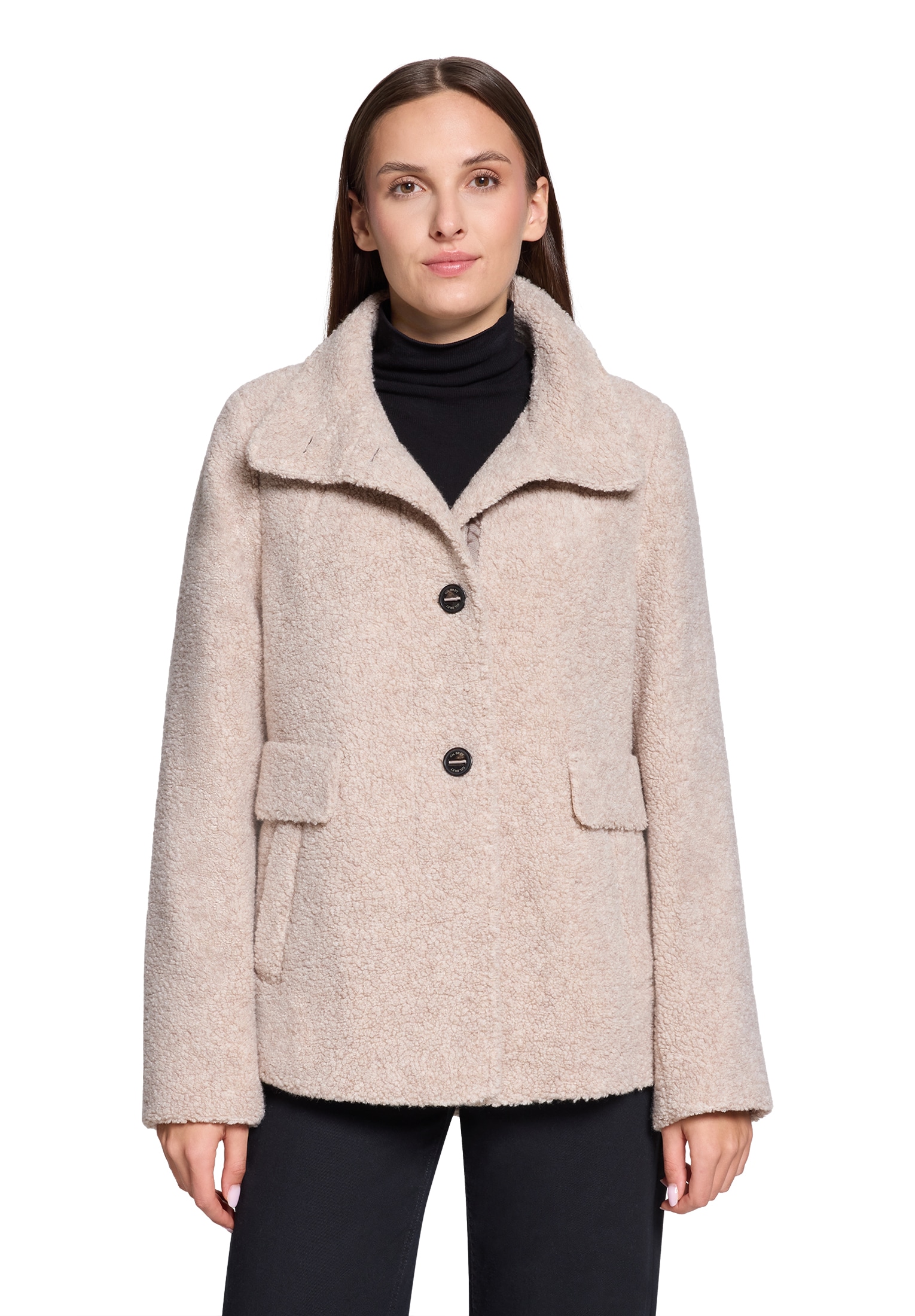 Image of Gil Bret Wolljacke ohne Kapuze Teddyjacke mit Knopfleiste und Stehkragen - mit Wolle