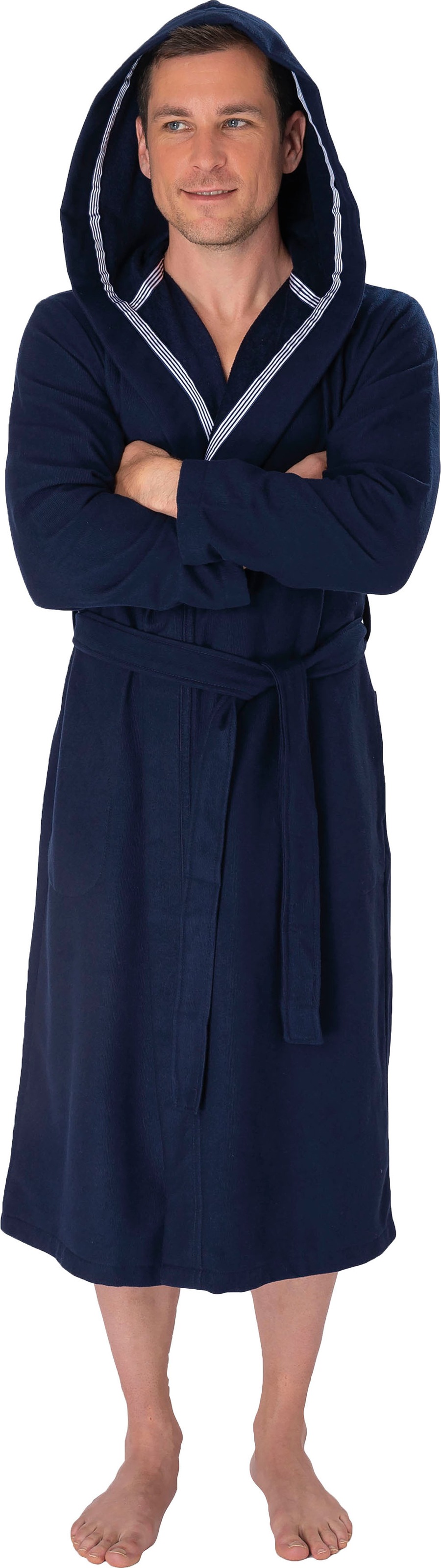 Image of Wewo fashion Unisex-Bademantel »3901«, (1 St., mit Gürtel), für Damen & Herren, Soft-Touch Qualität, mit Kapuze, lang bei Ackermann Versand Schweiz