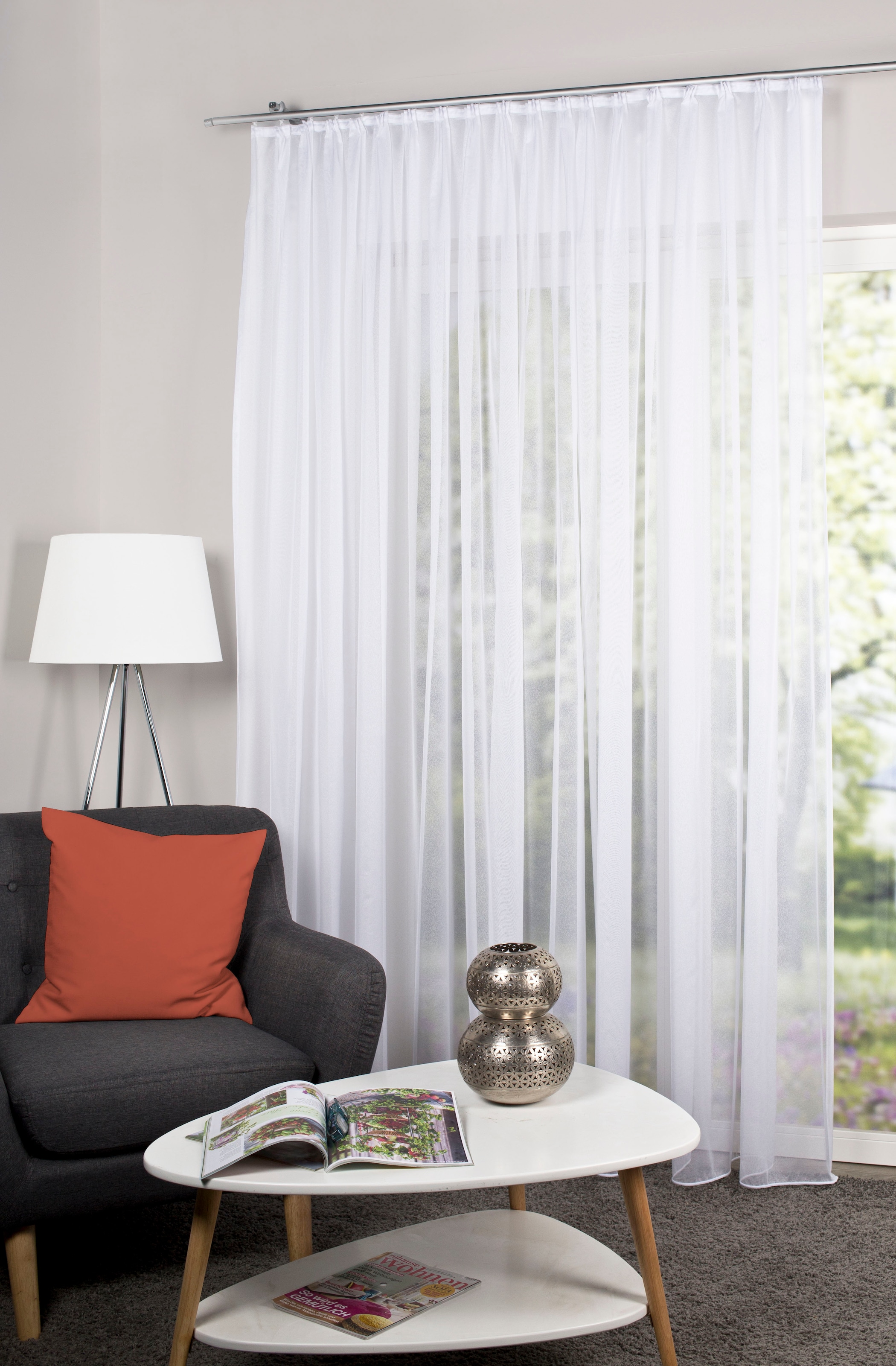 Image of Home Basics Gardine "SABLIO, 1 Stück, Faltenband, transparent" Faltenband 1 Stk. tlg. Fertigstore Feinsable