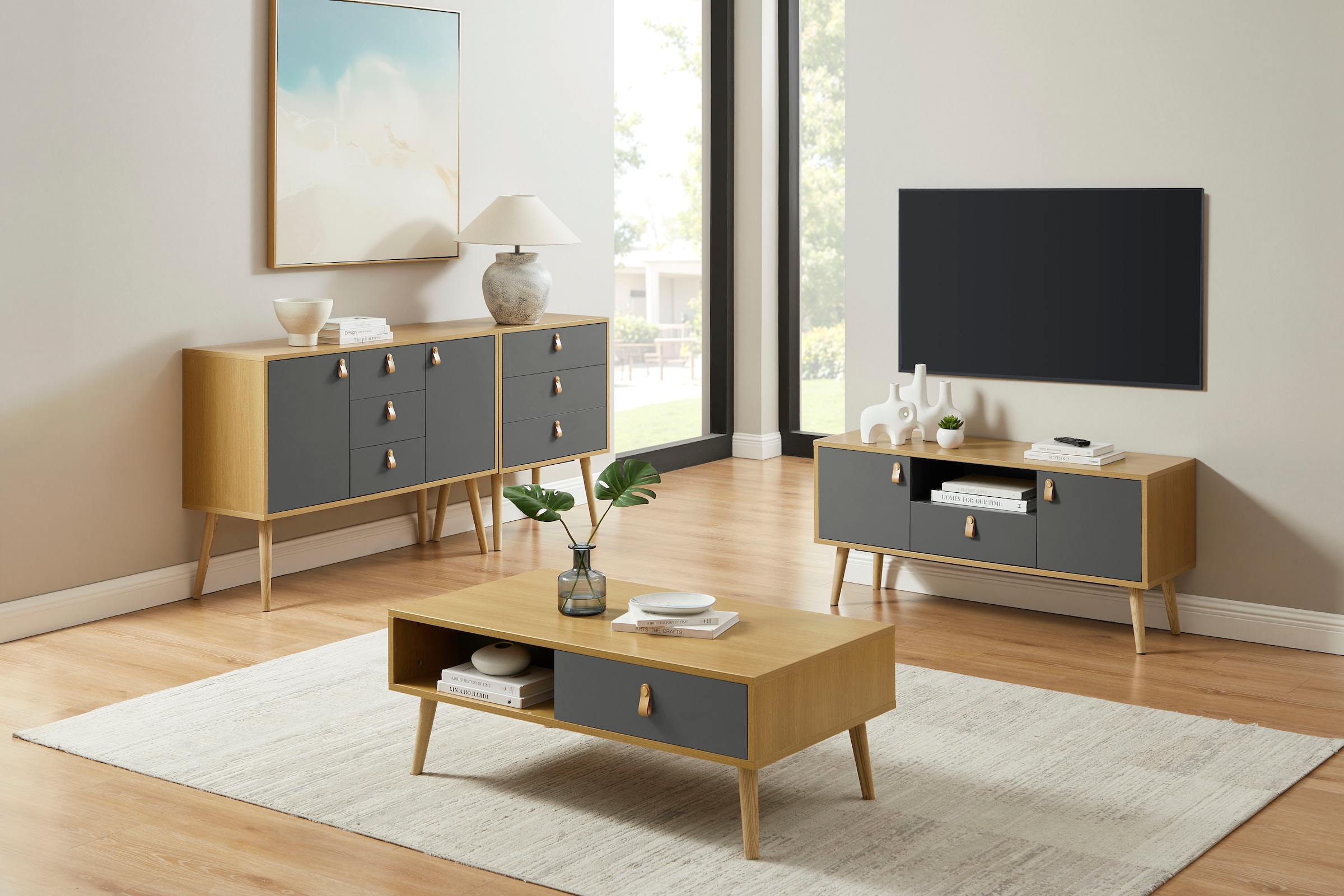 Leonique Couchtisch »Avril« Eichen-Melamin, FSC-zertifiziertem Eschenholz, Breite 110 cm