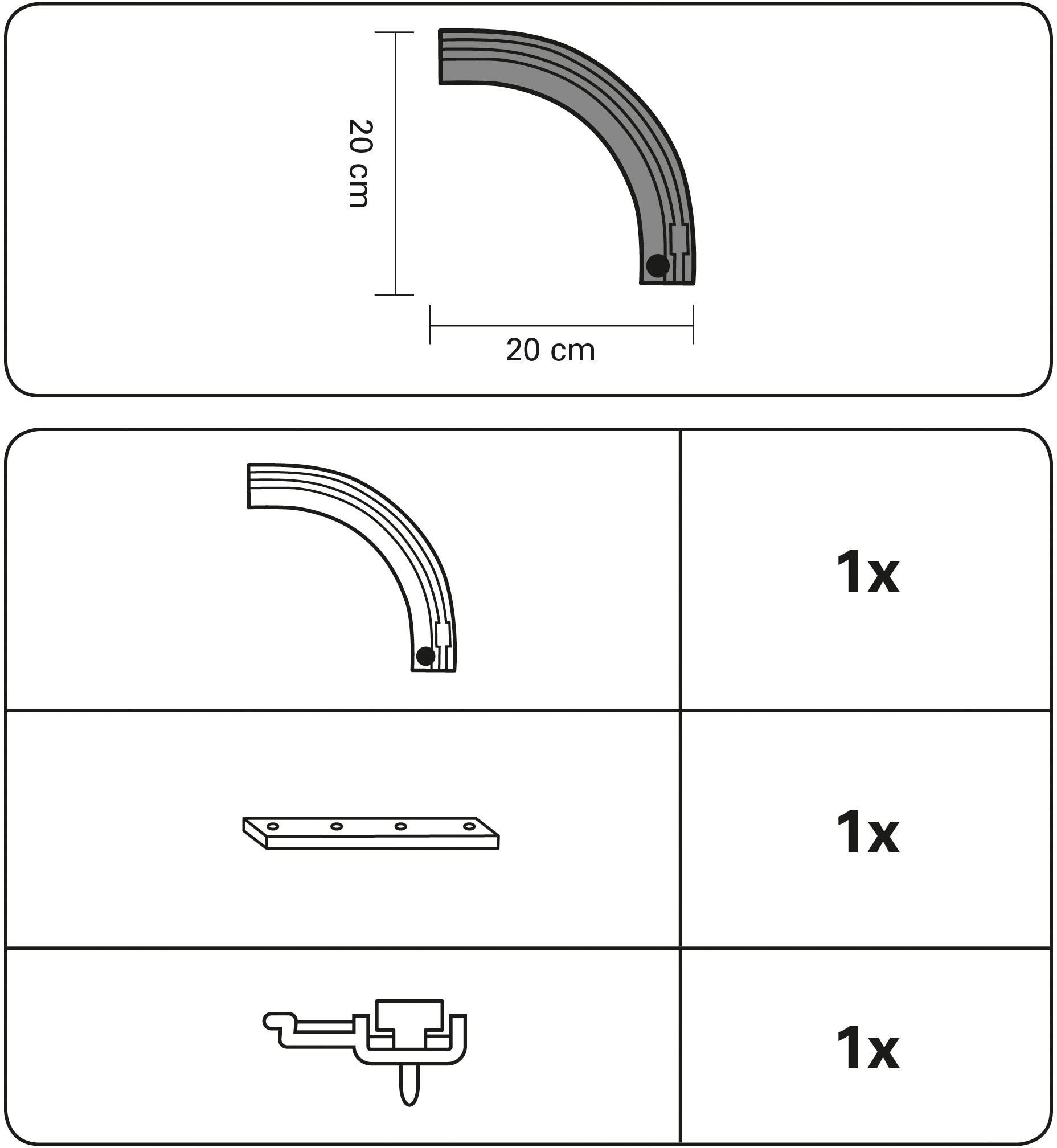 GARDINIA Gardinenschiene »Rundbogen«, 1 läufig-läufig, Fixmass, Serie Aluminium-Vorhangschiene 1-läufig