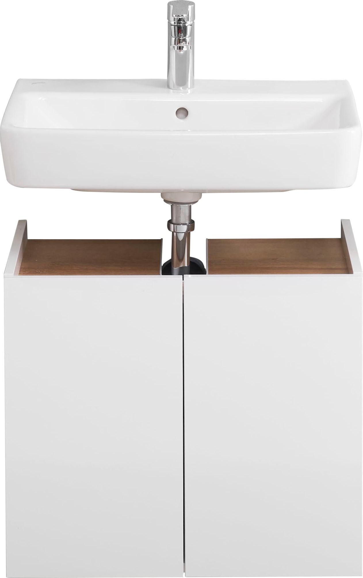 Image of Saphir Waschbeckenunterschrank "Quickset 947 Unterbeckenschrank, Weiss Glanz, 2 Türen" Waschbeckenschrank inkl. Türdämpfer, 60 cm breit, ohne Waschbecken