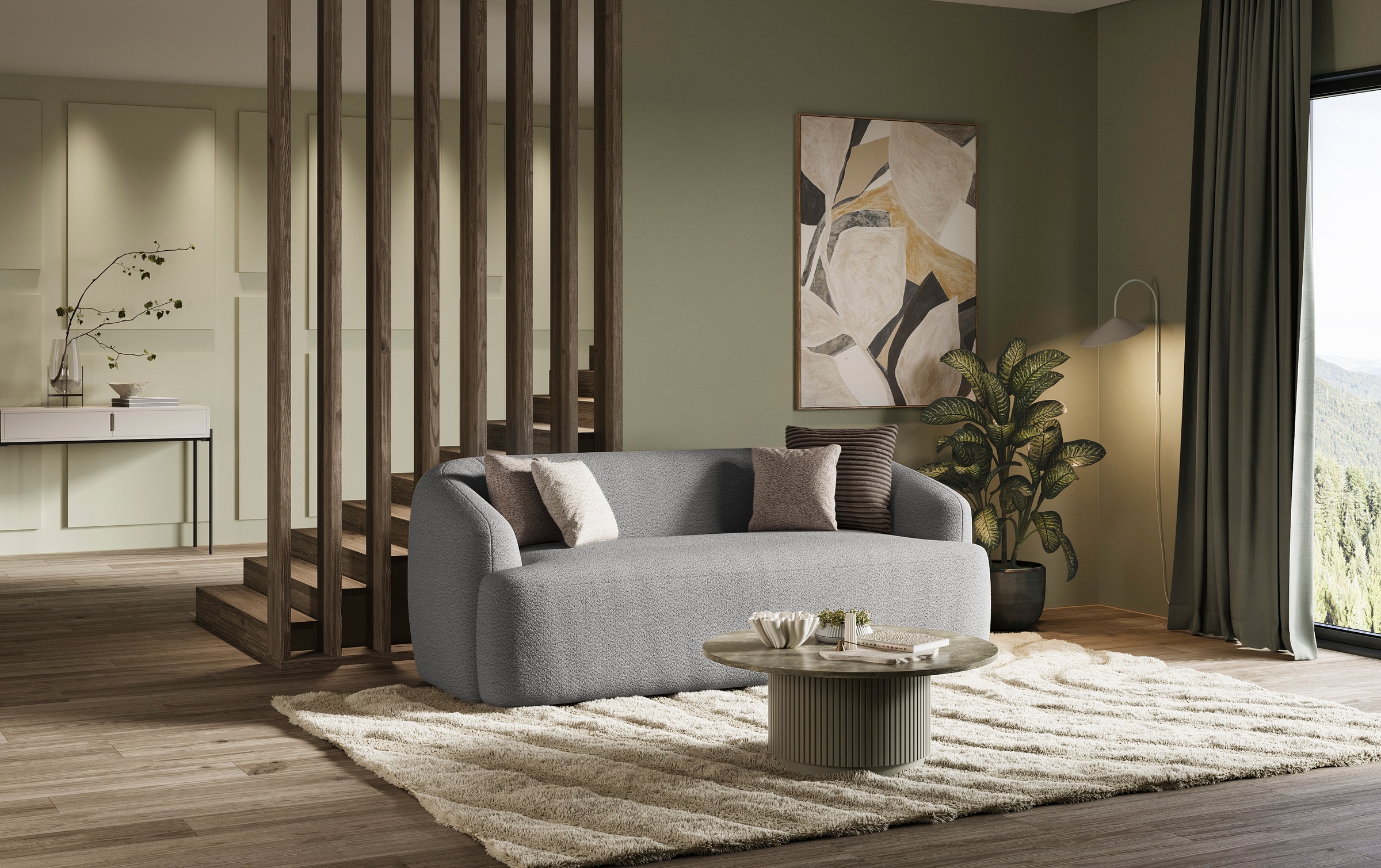 INOSIGN 2-Sitzer »Nergal, Einzelsofa Breite 217cm, organisches Design«, Modernes Design, schlichte Optik, stilvoller Blickfang im Wohnzimmer