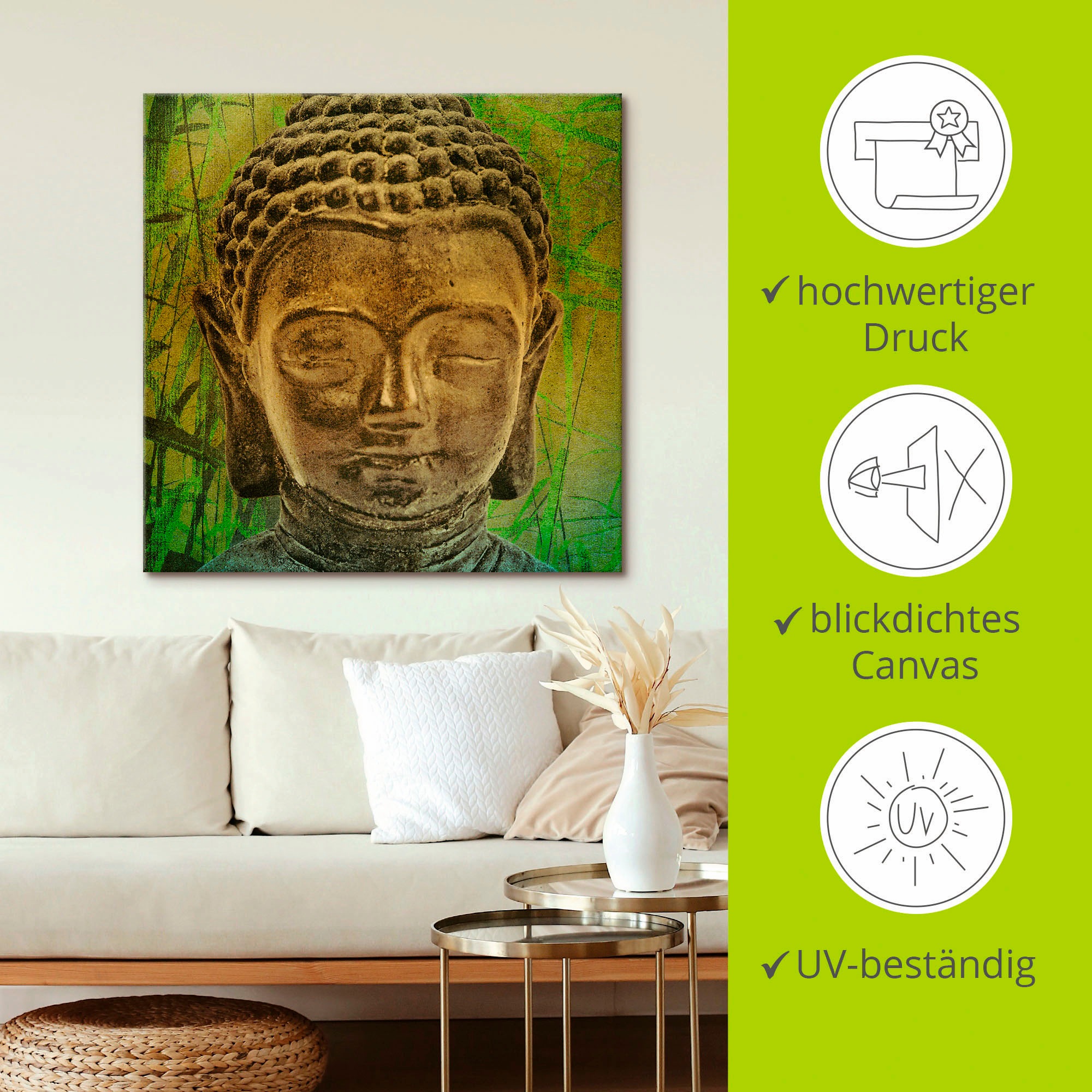 Artland Wandbild »Buddha II«, Religion, (1 St.), als Leinwandbild, Poster in verschied. Grössen