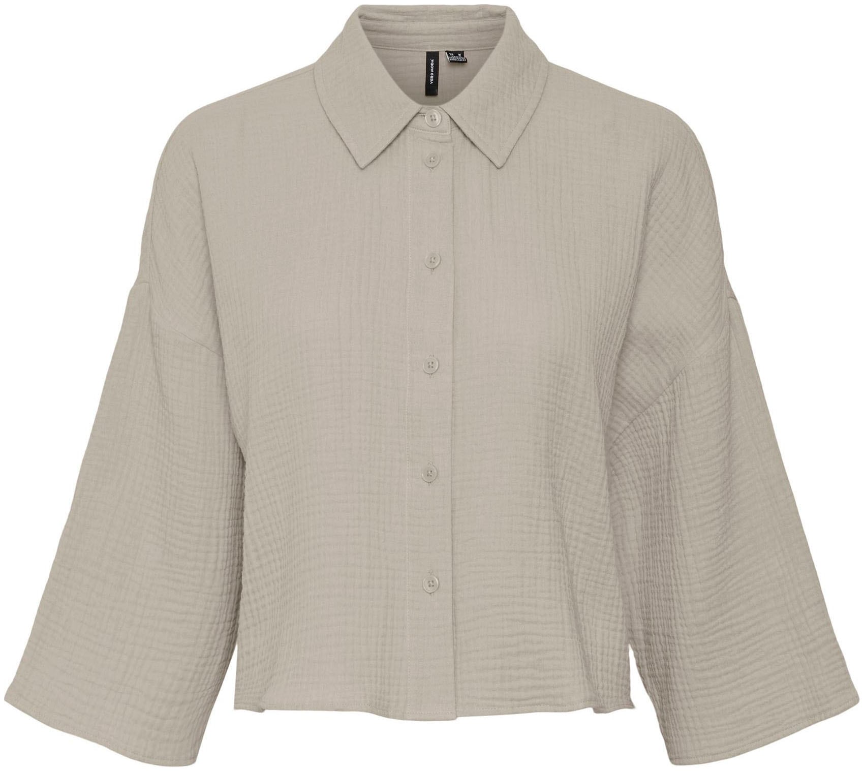 Vero Moda Hemdbluse »VMNATALI CROP SHIRT WVN NOOS« Baumwolle, loose fit
