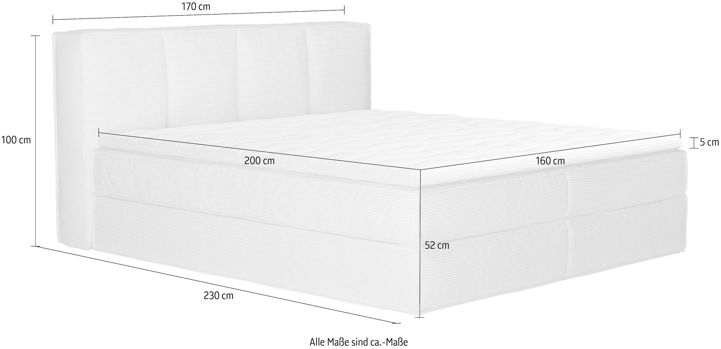 LeGer Home by Lena Gercke Lit boxspring »Addyson« Härtegrade H2, H3 und H4 wählbar,  Boxspringbett inkl. Topper, 2 Matratzen