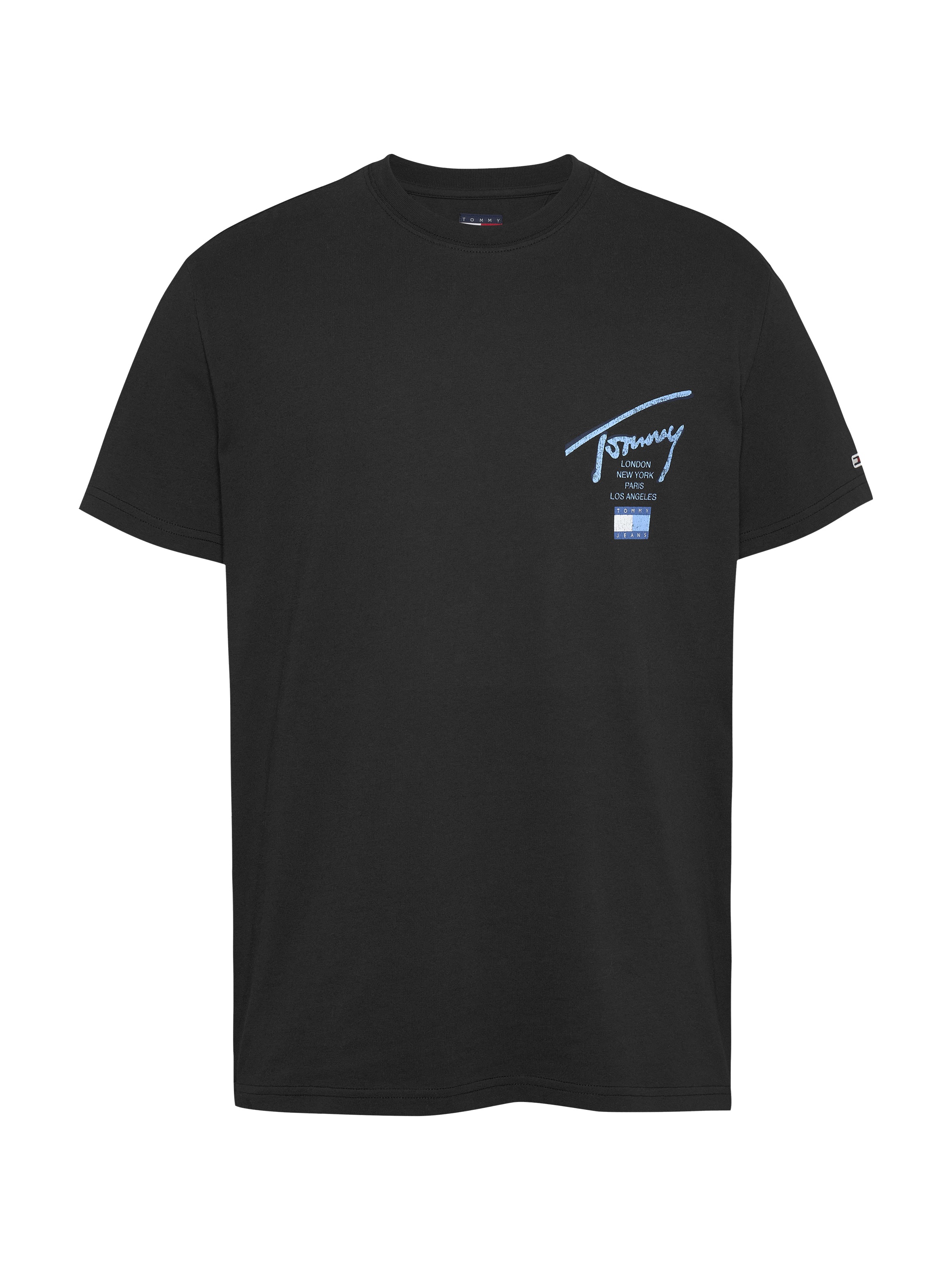 Tommy Jeans Plus Rundhalsshirt »TJM REG TOMMY SIGN CITY TEE EXT«, in Grossen Grössen, Logstickerei am Ärmel, Logodruck