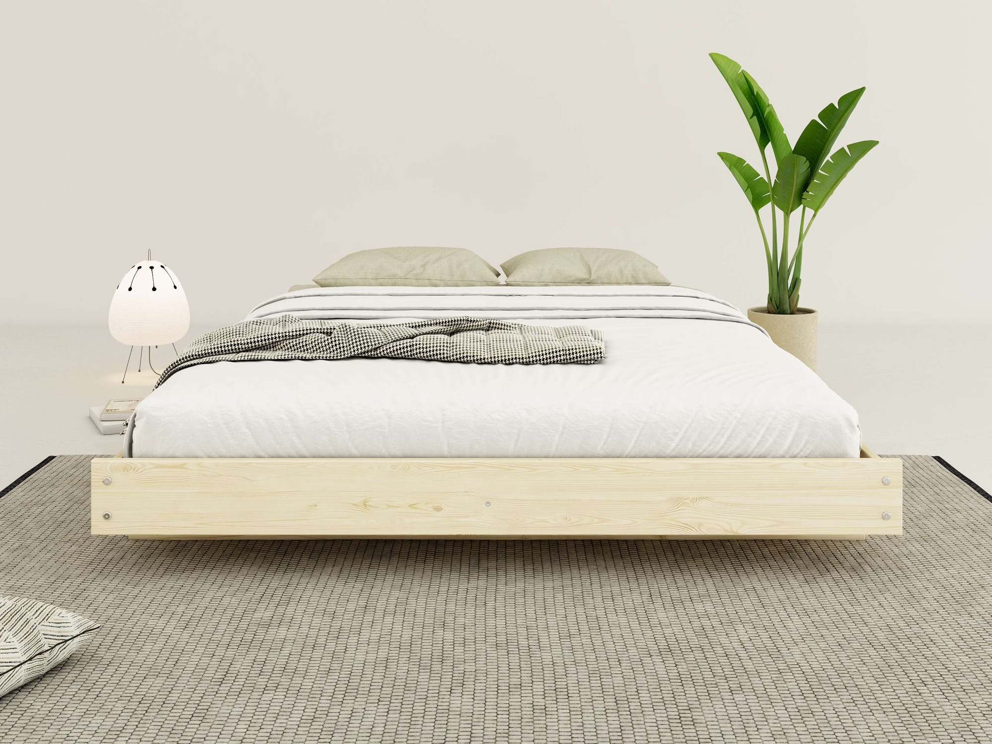 GOODproduct Bettgestell »Senja, Bett, Massivholzbett, minimalistisches Design« B/T/H: 148/205,1/22,6 cm,  inklusive Lattenrost, Liegefläche 140x200 cm, aus massiver Kiefer