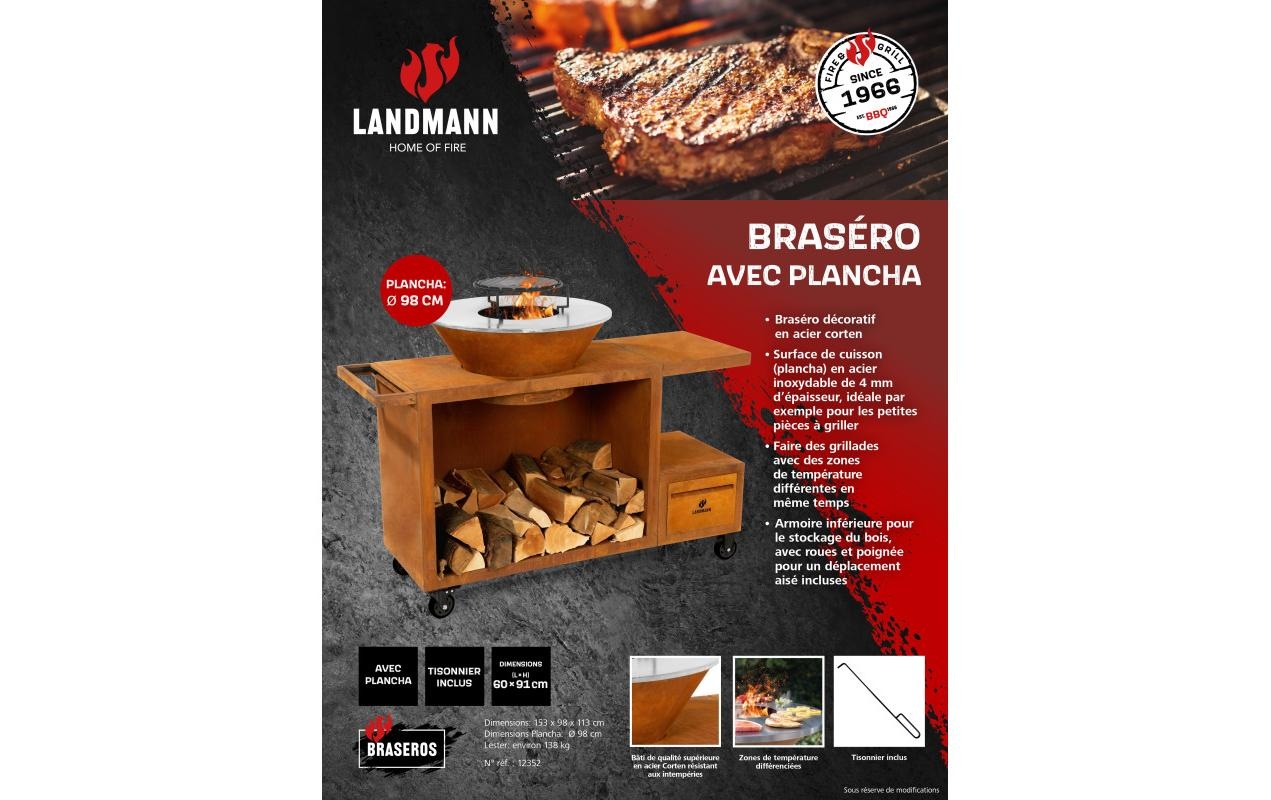 LANDMANN Feuerschale »mit Unterschrank 153 x 98 x 113 cm Cortenstahl«