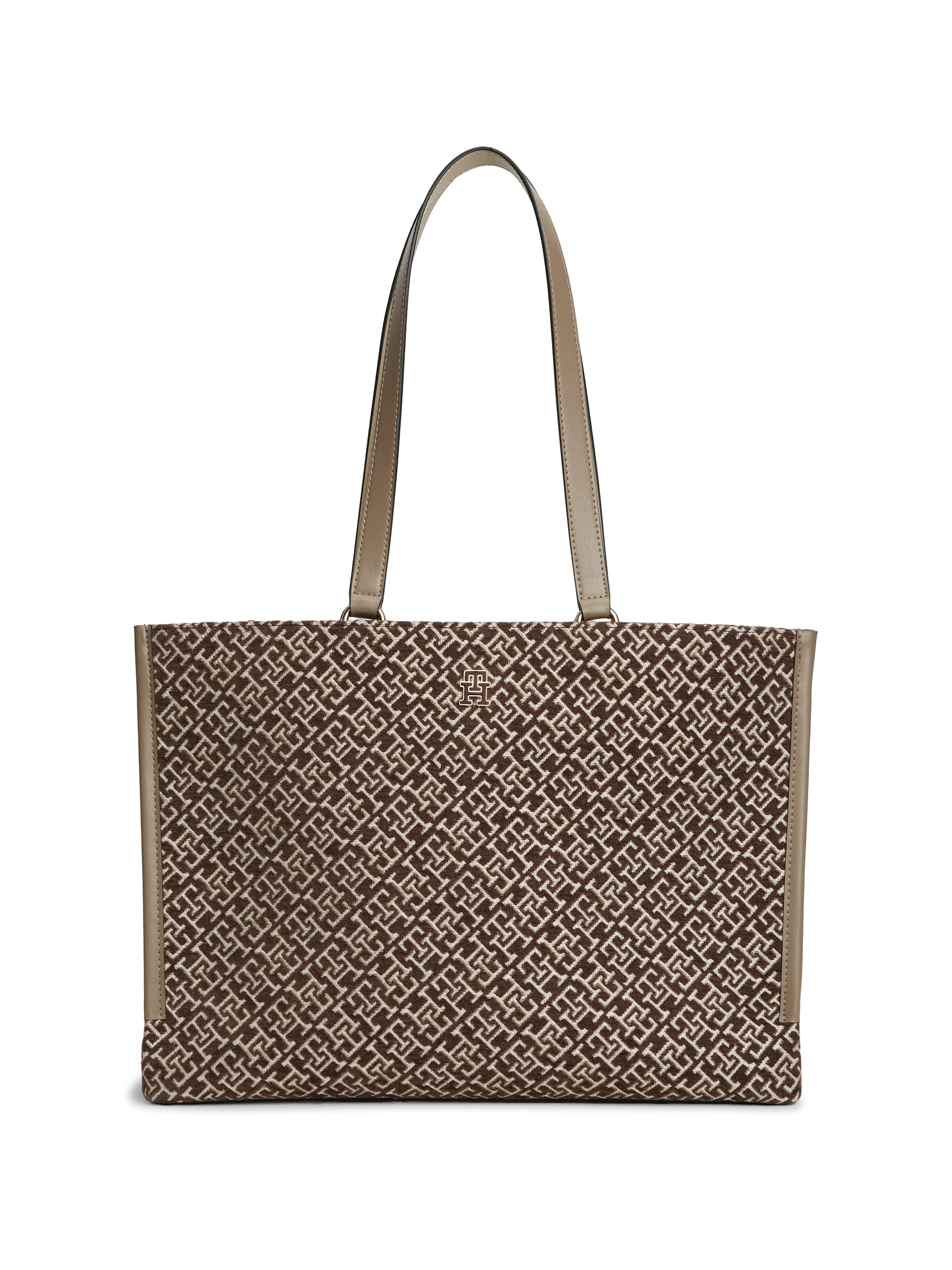 Image of Tommy Hilfiger Handtasche "TH JACQUARD TOTE" Damen Schultertasche mit edler TH-Logostickerei