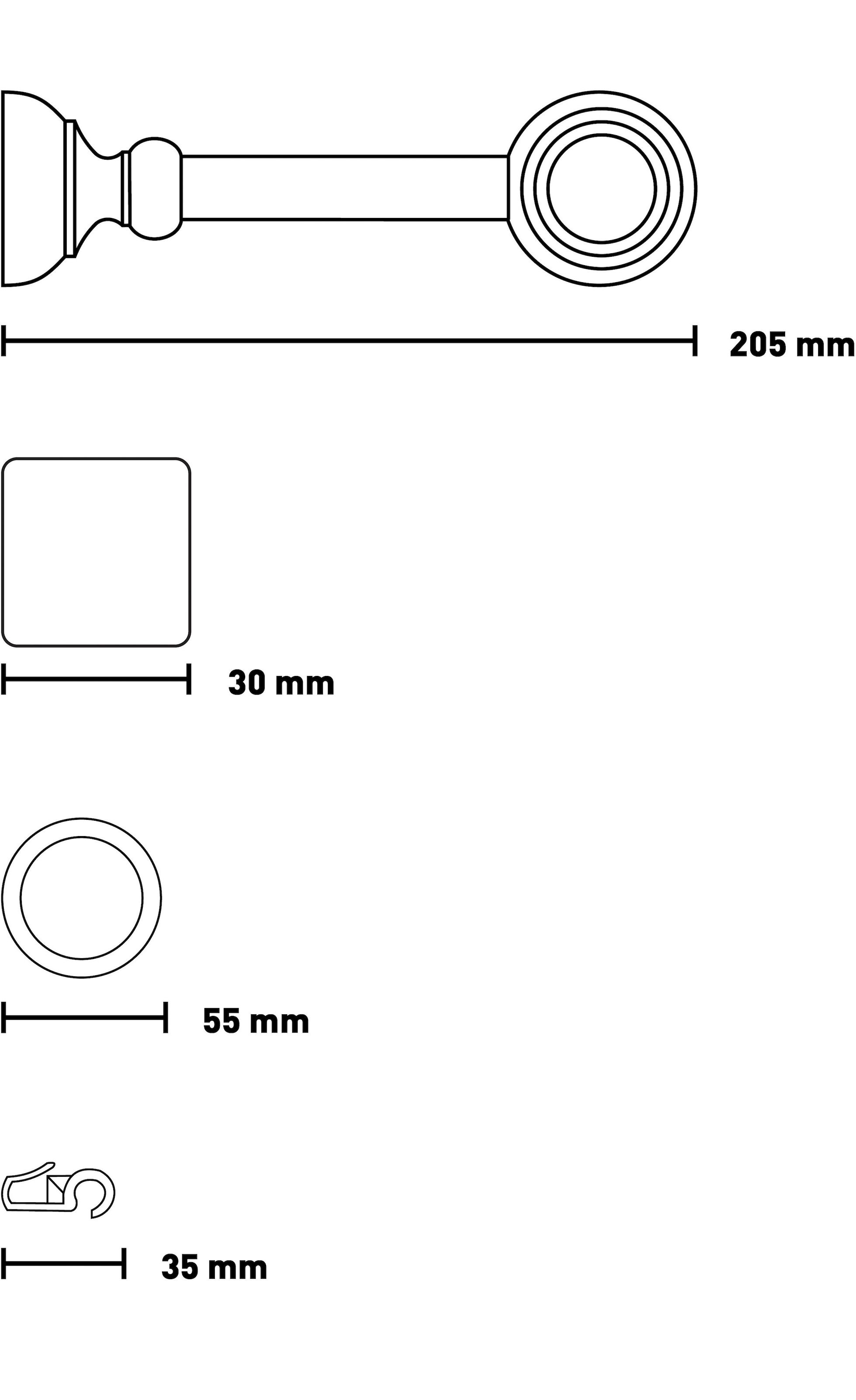 SN DECO GROUP Gardinenstange »Cafiro« 1 läufig-läufig Fixmass 28 mm, Holz, verschiedene Längen und Farben, Komplettset
