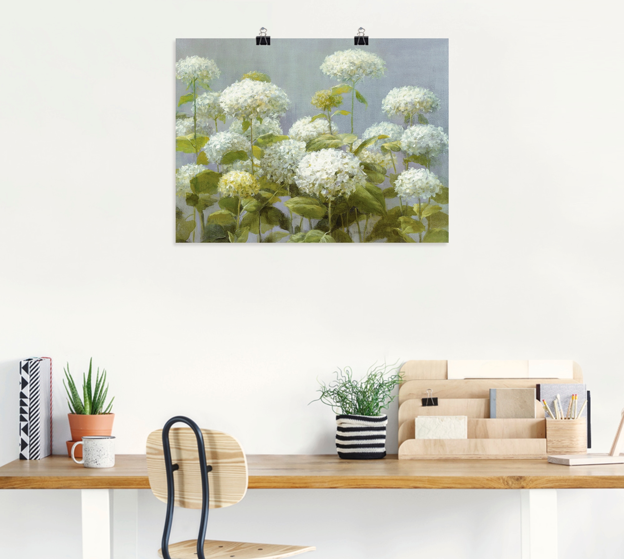 Artland Wandbild »Weisser Hortensien Garten«, Blumen, (1 St.), als Leinwandbild, Poster, Wandaufkleber in verschied. Grössen