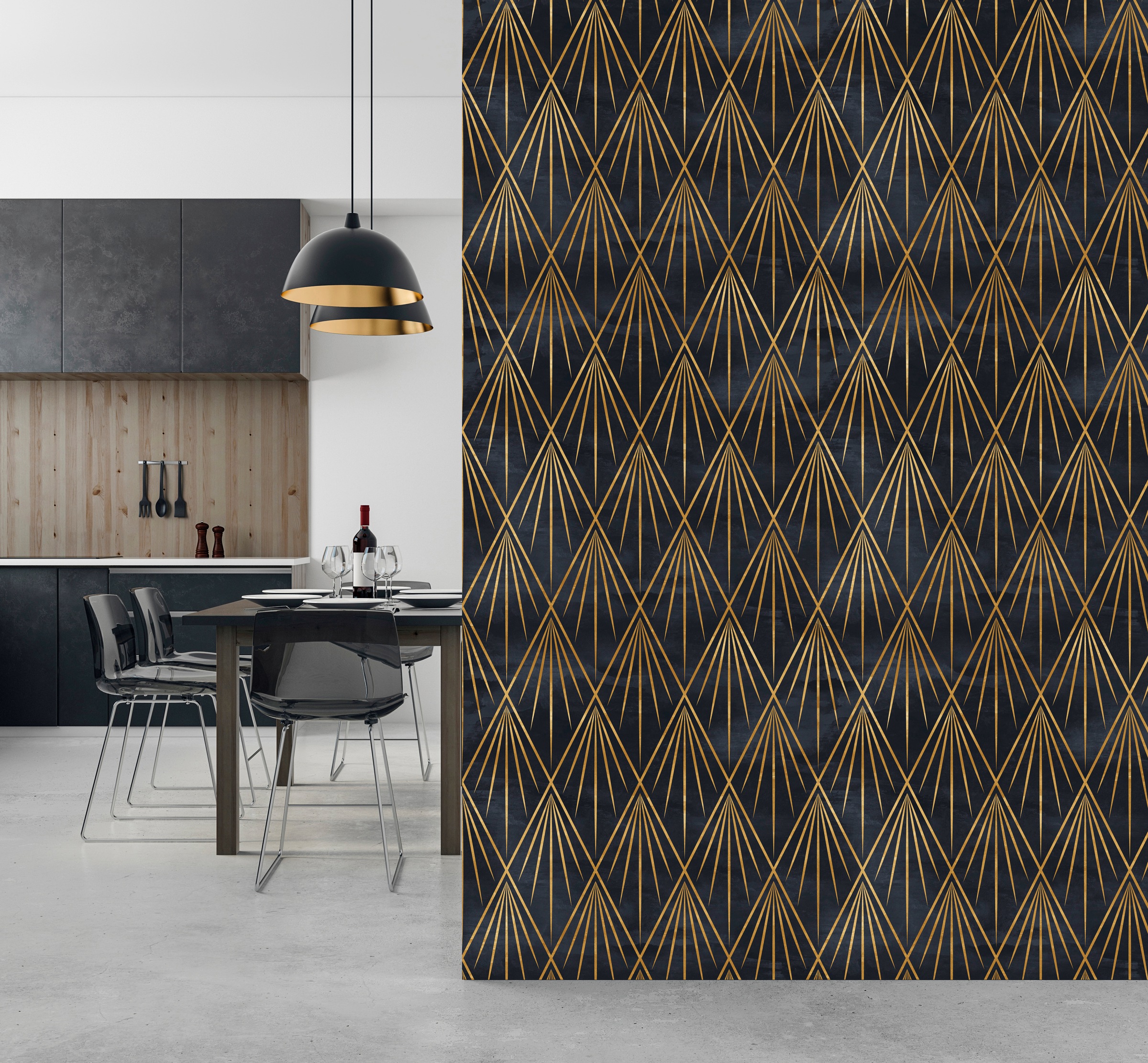 queence Papier peint vinyle »Helin« imprimé 90x250cm, selbstklebend, kinderleichte Anbringung, , Sticker