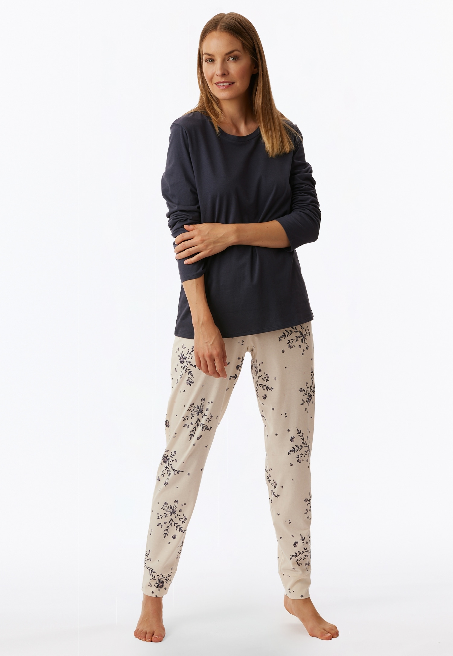 Image of uncover by SCHIESSER Pyjama "UNCOVER Nightwear" 2 mit Rundhalsausschnitt, Blumenmuster
