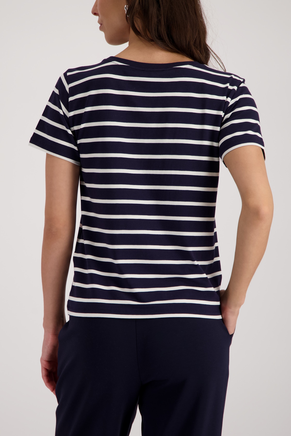 Monari Rundhalsshirt mit Streifen