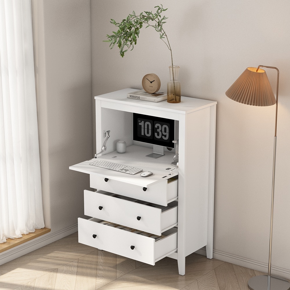 GOODproduct Sekretär im Landhausstil,  (B/T/H): 80/39,5/119,6 cm