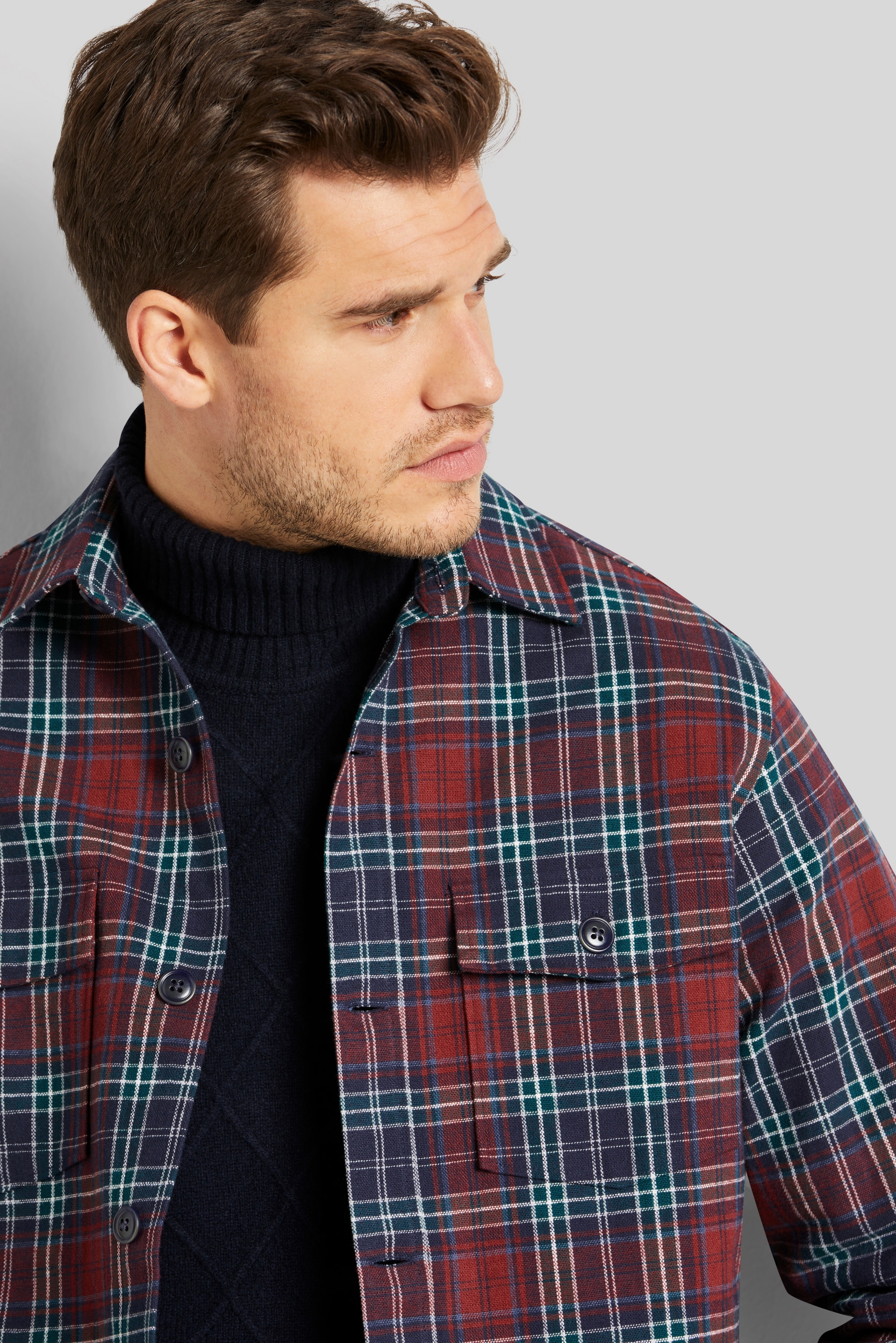bugatti Langarmhemd »Overshirt«, mit Karomuster