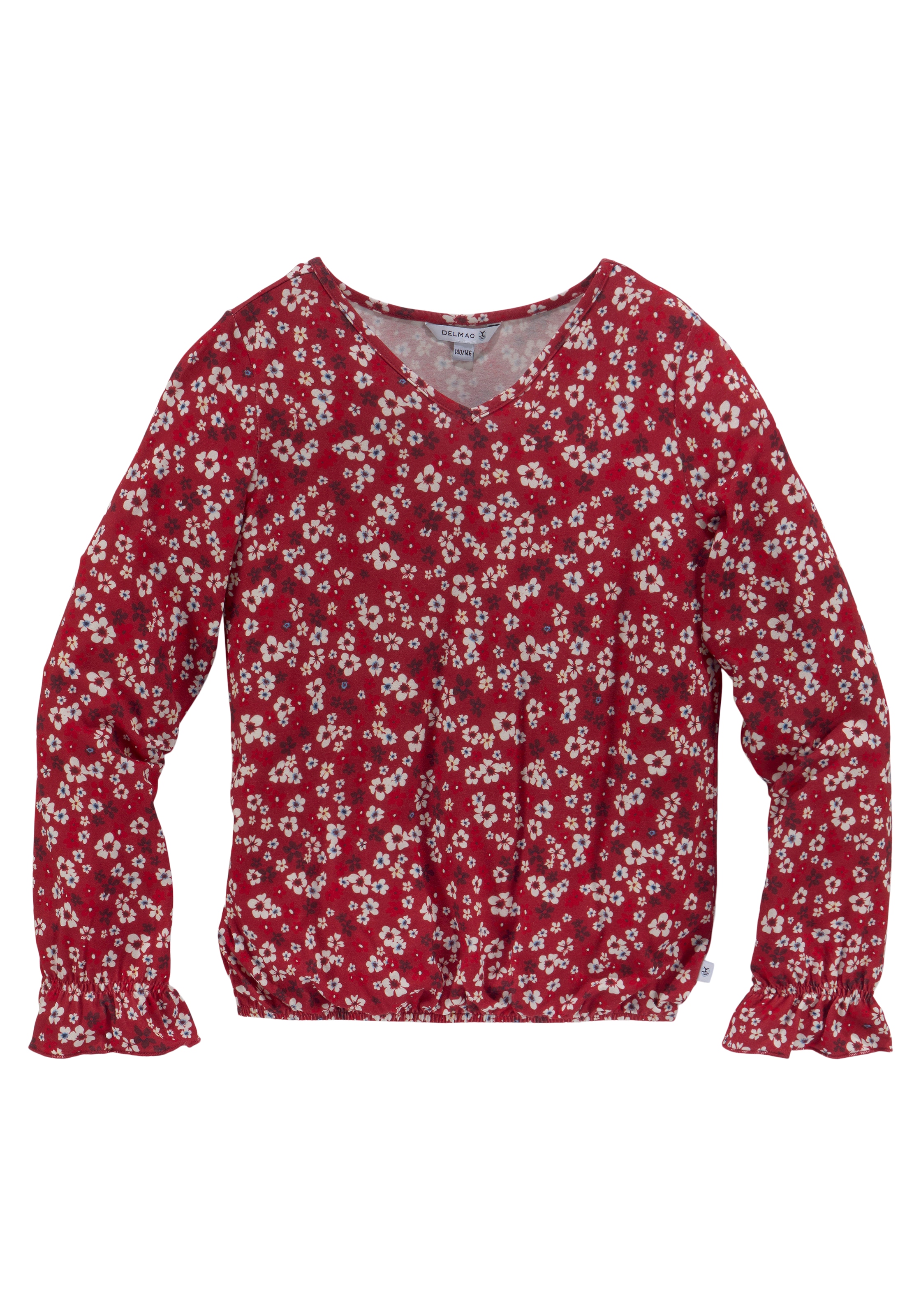 DELMAO Langarmshirt »für Mädchen«, weiche Viskose mit Blumendruck