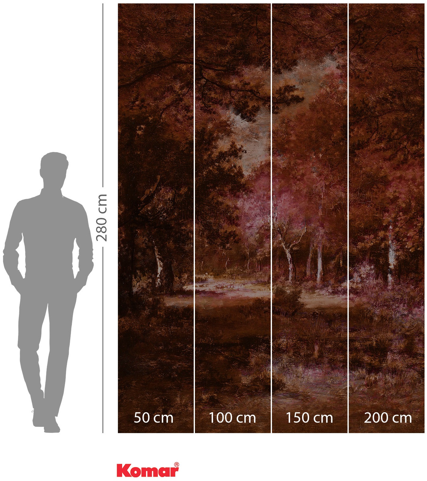 Komar Vliestapete »Digitaldruck Vlies -  Autumna Rosso - Grösse 200 x 280 cm« bedruckt glatt Wohnzimmer, Schlafzimmer