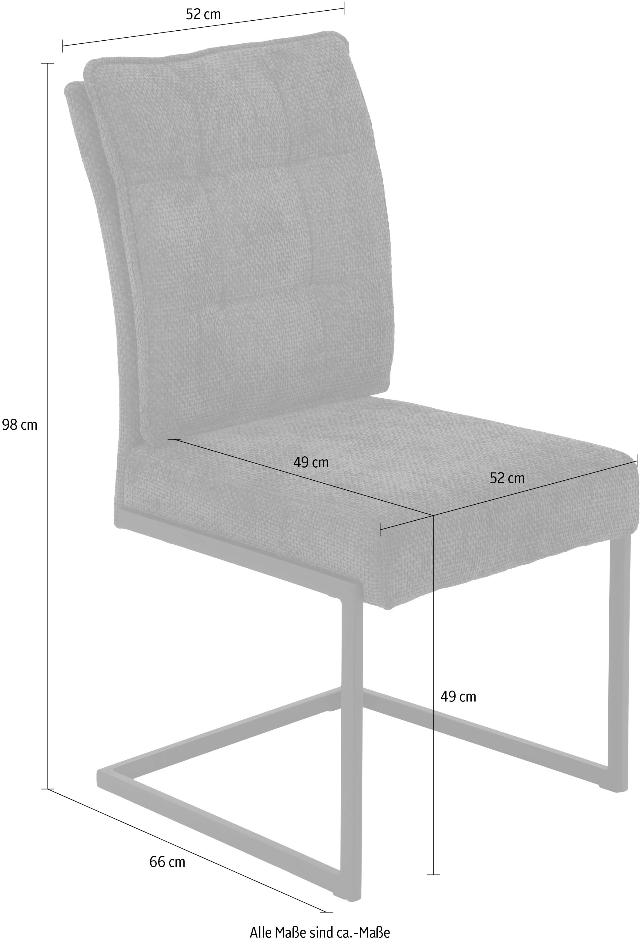 HELA Freischwinger »OLIVIA Esszimmerstuhl«, (Set), 2 St., XL-Breite, Komfortsitz, Viskoseschaum, Griff Lehne, mit Kissen