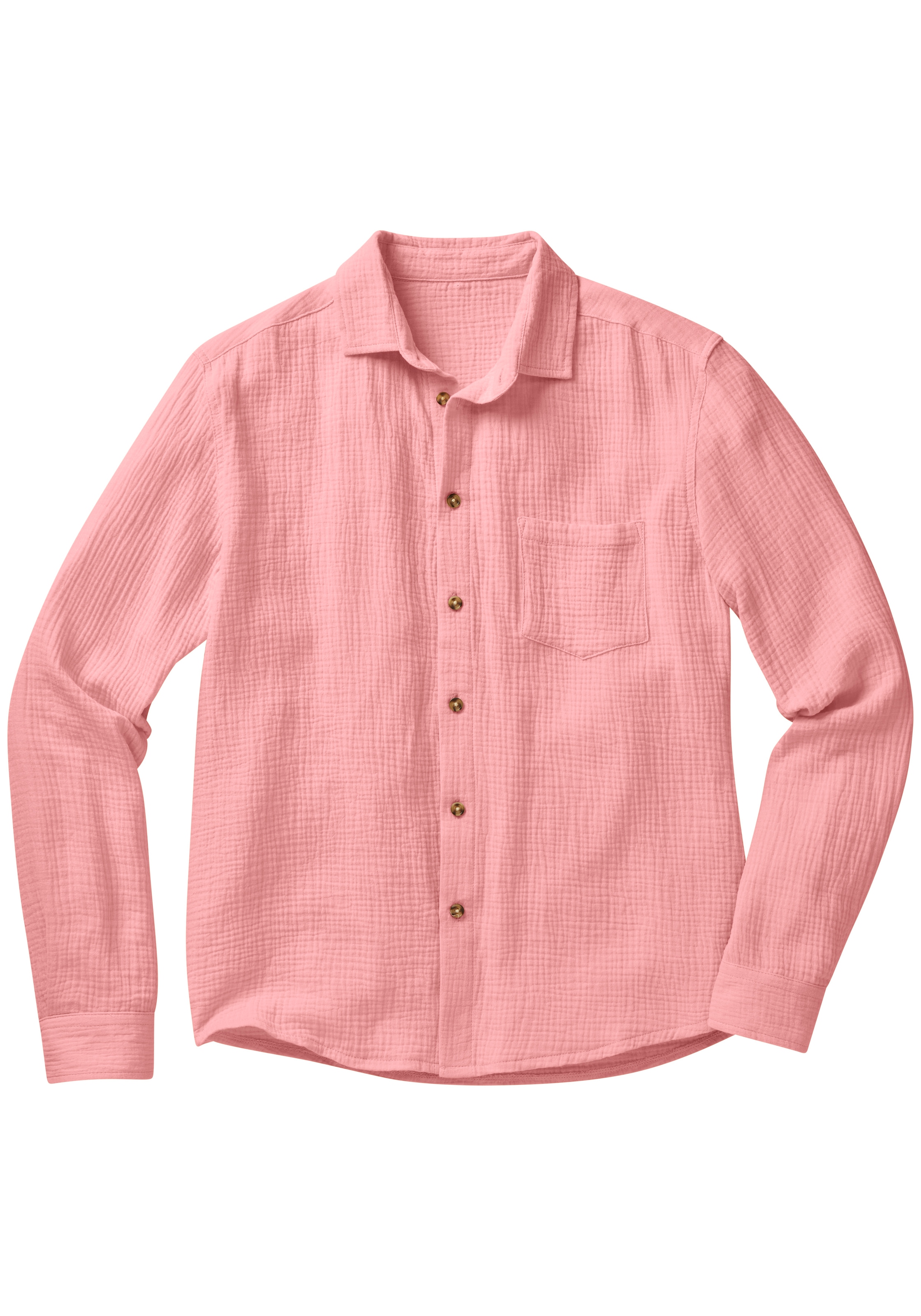 Beachtime »Regular fit« Langarm, Freizeithemd aus Musselin-Ware