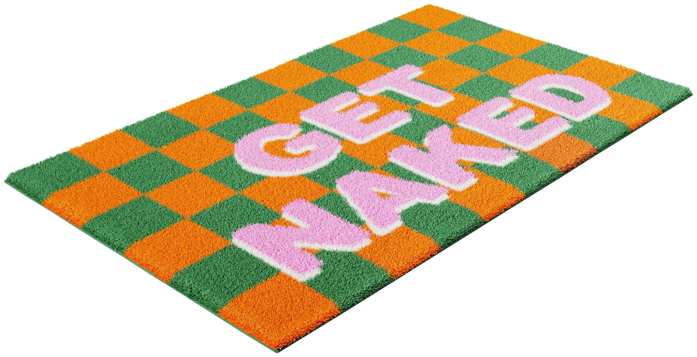 GOODproduct Tapis de bain »Get Naked, modern, Badvorleger, Badezimmer Teppich« Höhe 20 mm revêtement antidérapant Séchage rapide tapis de bain, avec inscription, 2 variantes, rectangulaire