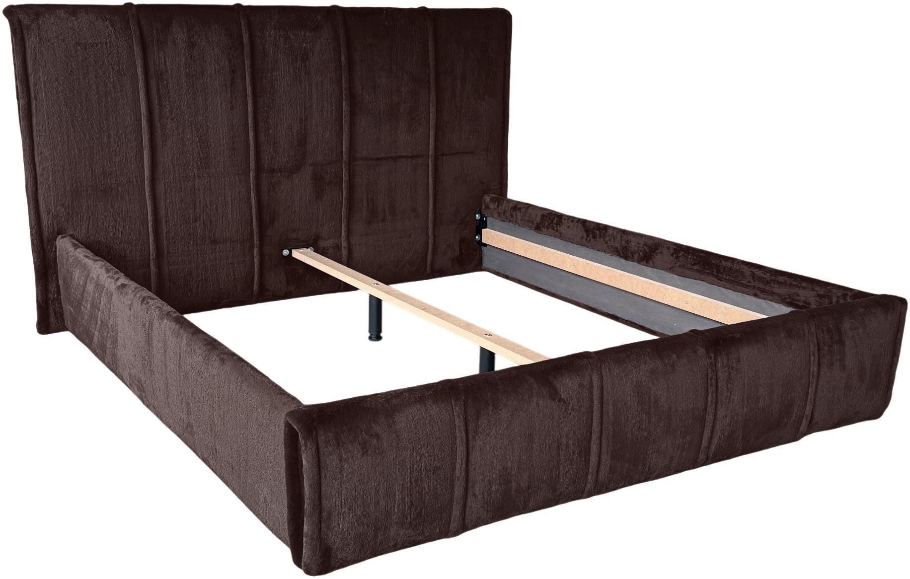 GOODproduct Lit rembourré »EVELLINA in der Grösse 180x200 cm, mit Fellimitat bezogen« wahlweise mit Lattenrost und King-Matratze (28cm)