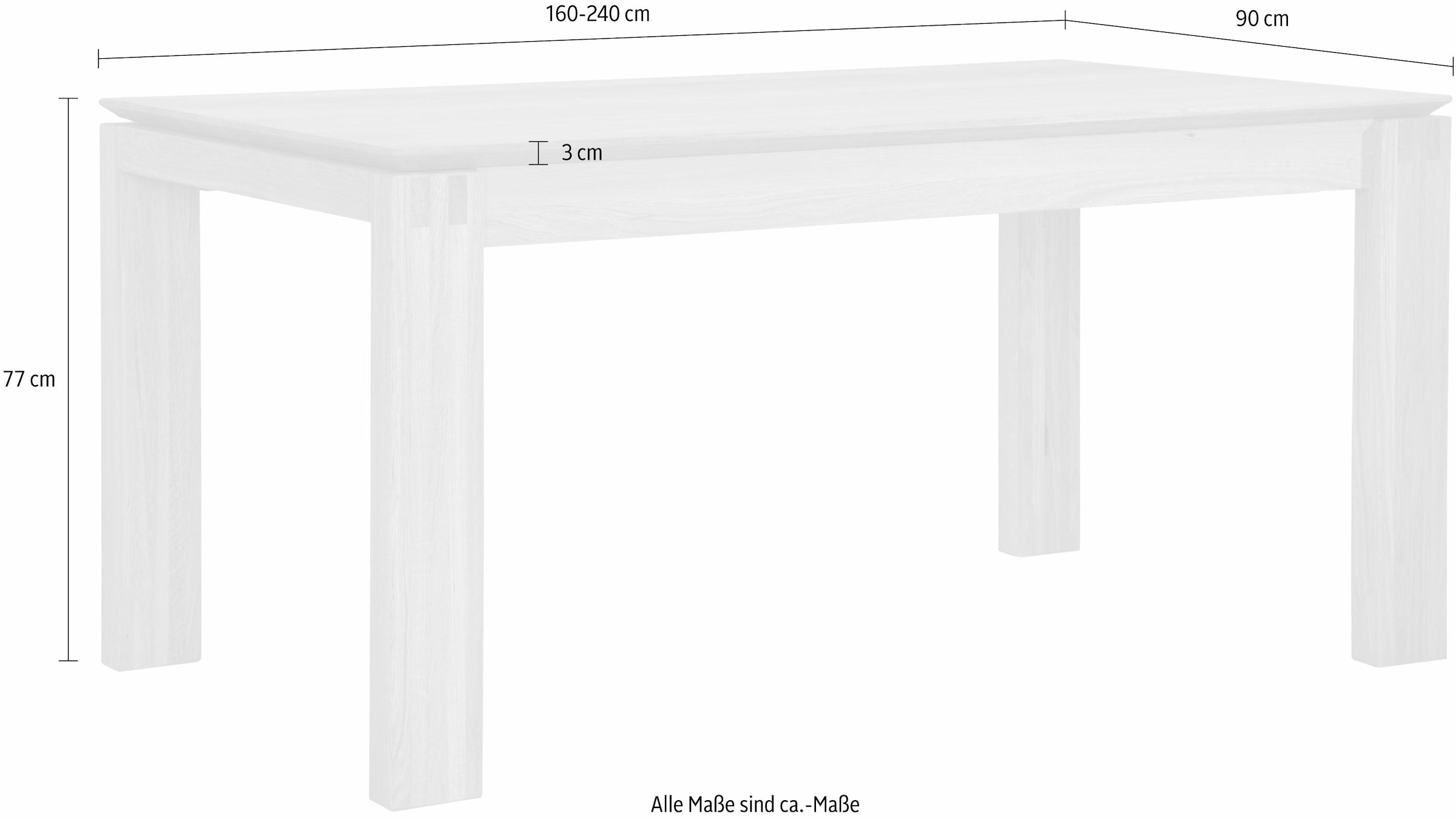 Home affaire Esstisch »Dundee«, ausziehbar von 160 auf 240cm