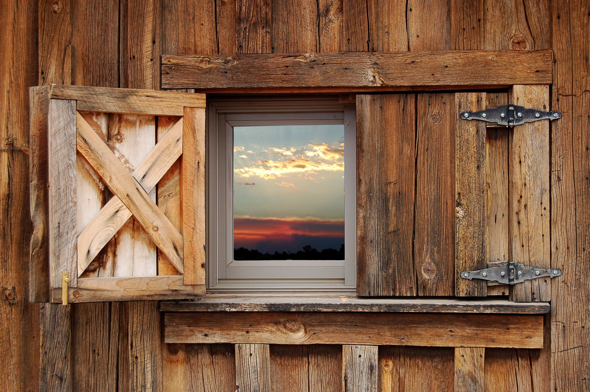 Image of Papermoon Fototapete »Scheunenfenster«, samtig, Vliestapete, hochwertiger Digitaldruck bei Ackermann Versand Schweiz