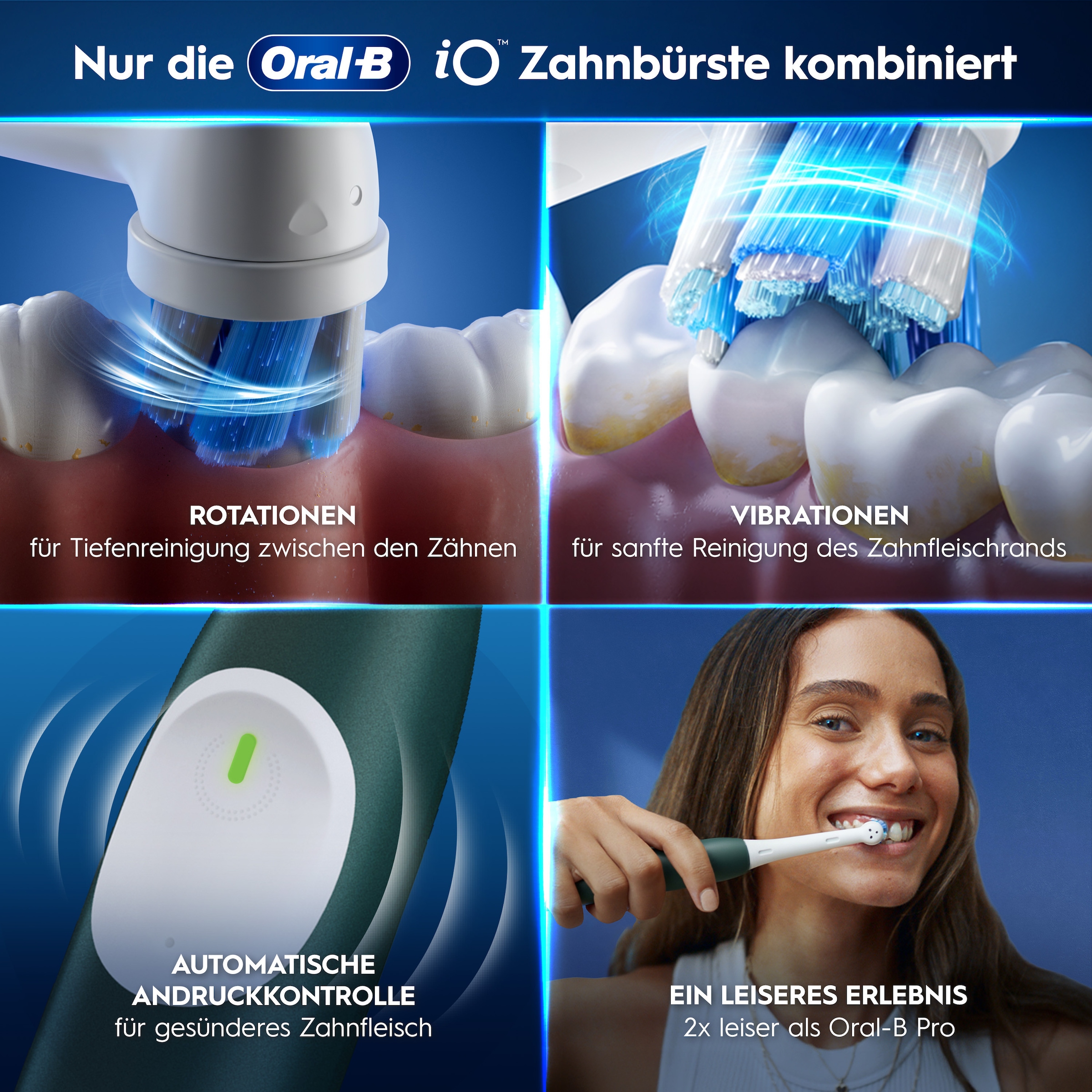 Oral-B Elektrische Zahnbürste »iO Series 2« 1 Stk. Aufsteckbürsten für die sanfte Reinigung, Reise-Etui, Aufsteckbürstenhalter