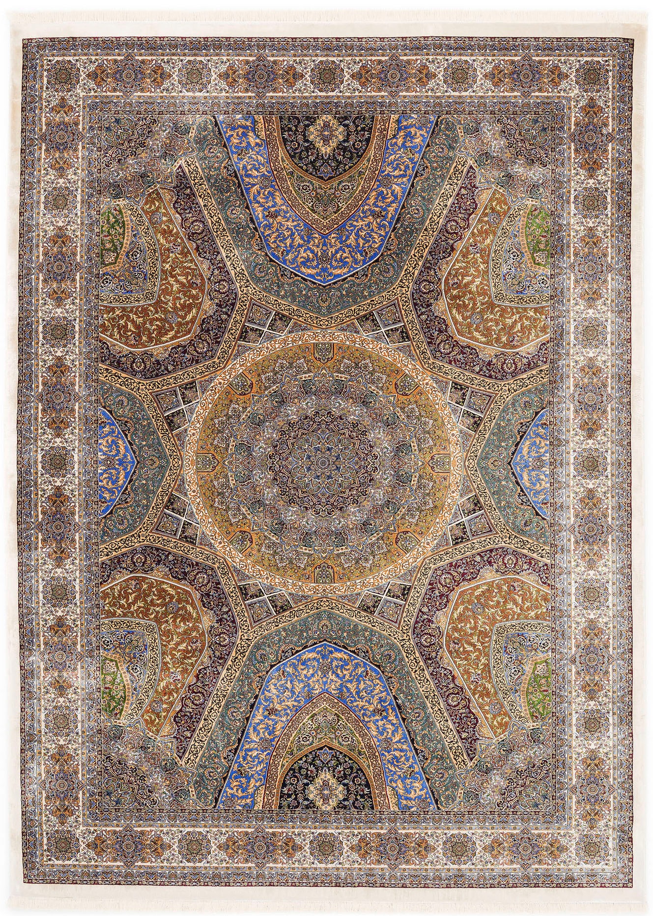 Image of OCI DIE TEPPICHMARKE Teppich "SILK LINE SHAH ABBAS" rechteckig 5 mm Höhe Kurzflor,Seide, hochwertig, Wohnzimmer