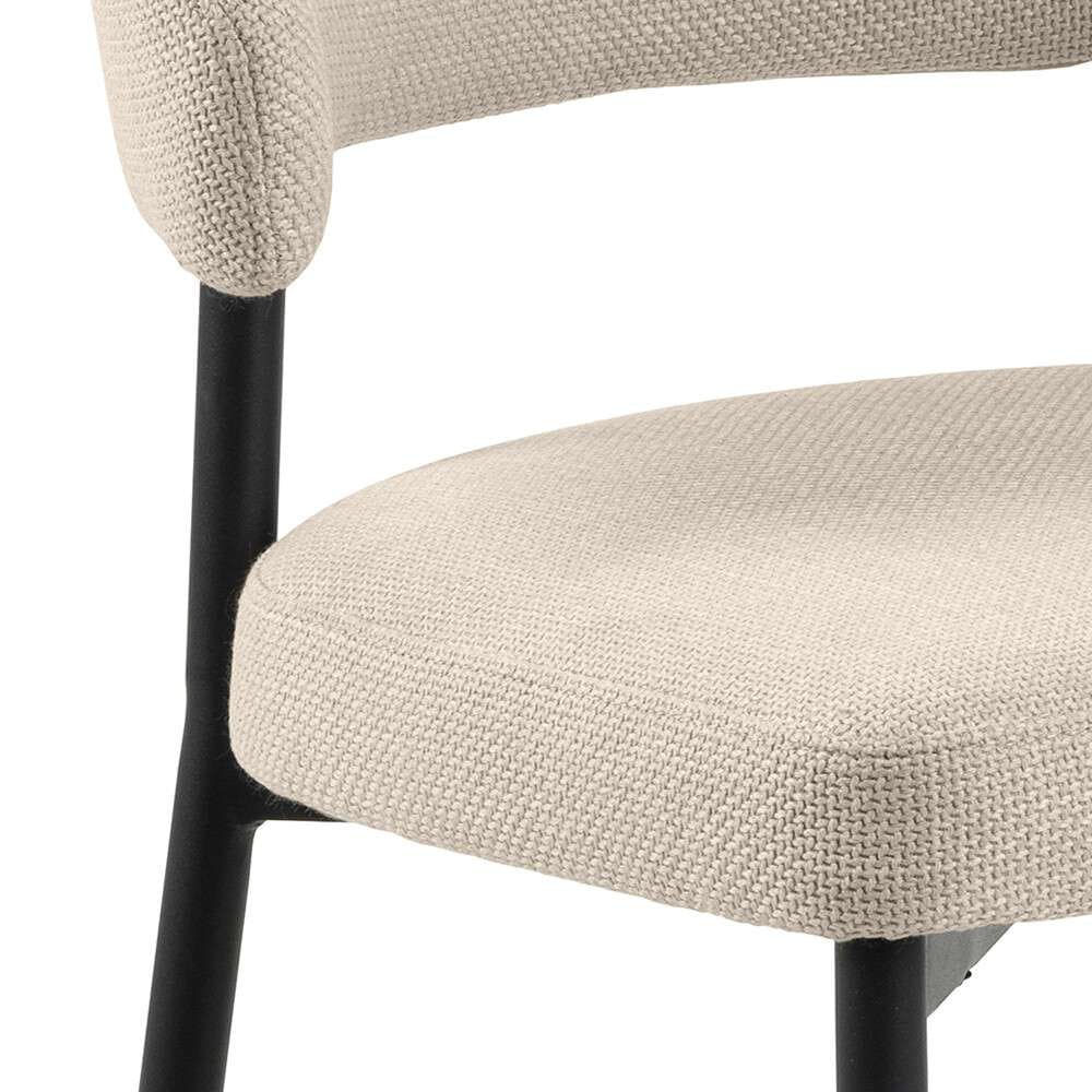 ACTONA GROUP Esszimmerstuhl »Edina 2er Set, Stoff - bequem & stilvoll, mehrere Farben, moderne« () Gepolstert, weicher Bezug & hoher Sitzkomfort, schwarze Stahlbeine