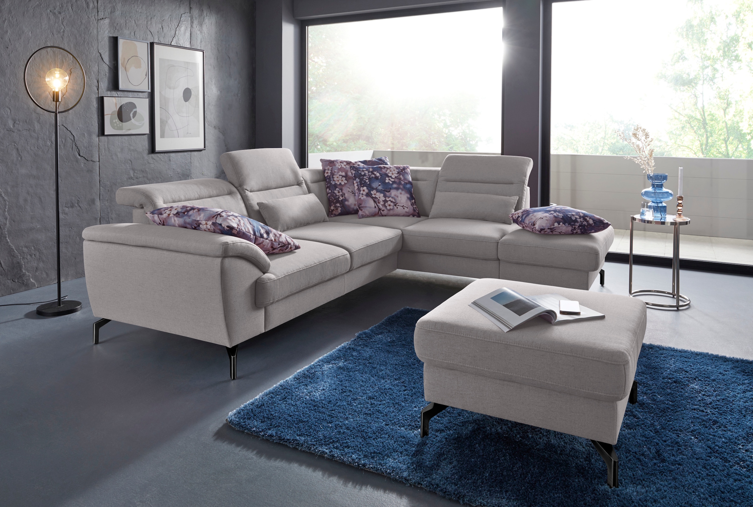 sit&more Hocker »Percy«, Fusshöhe 15cm, wahlweise mit unterschiedlichen Fussfarben