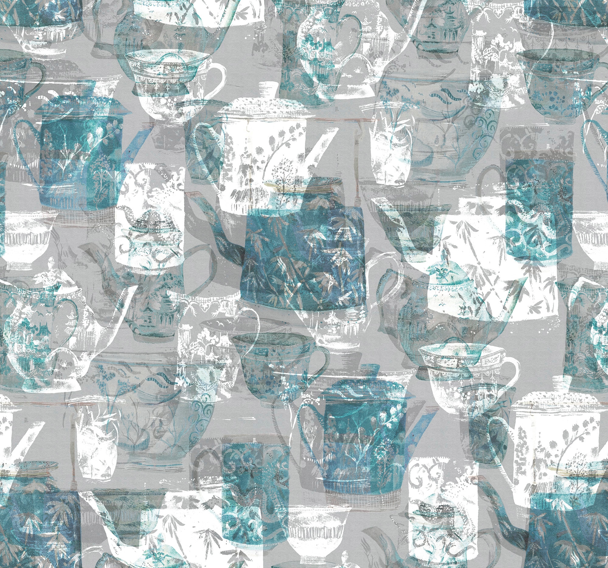 Image of Komar Vliestapete "Digitaldruck Vlies - Tableware - Grösse 300 x 280 cm" bedruckt glatt Wohnzimmer, Schlafzimmer