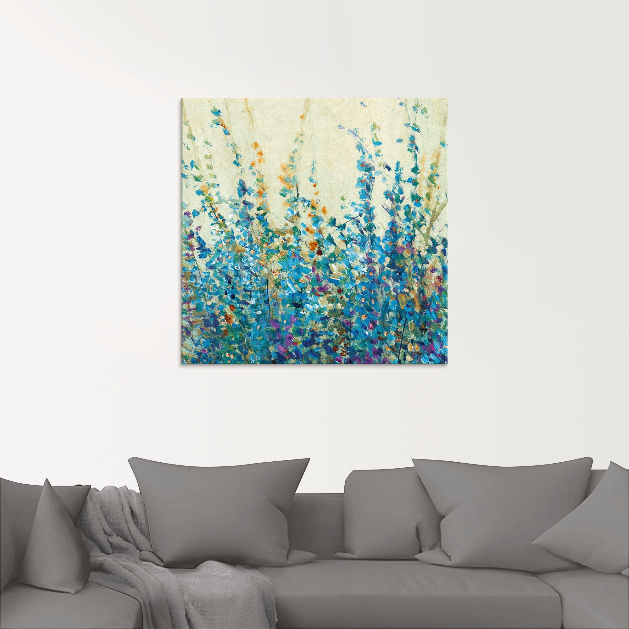 Artland Glasbild »Blautöne II«, Blumenwiese, (1 St.), in verschiedenen Grössen