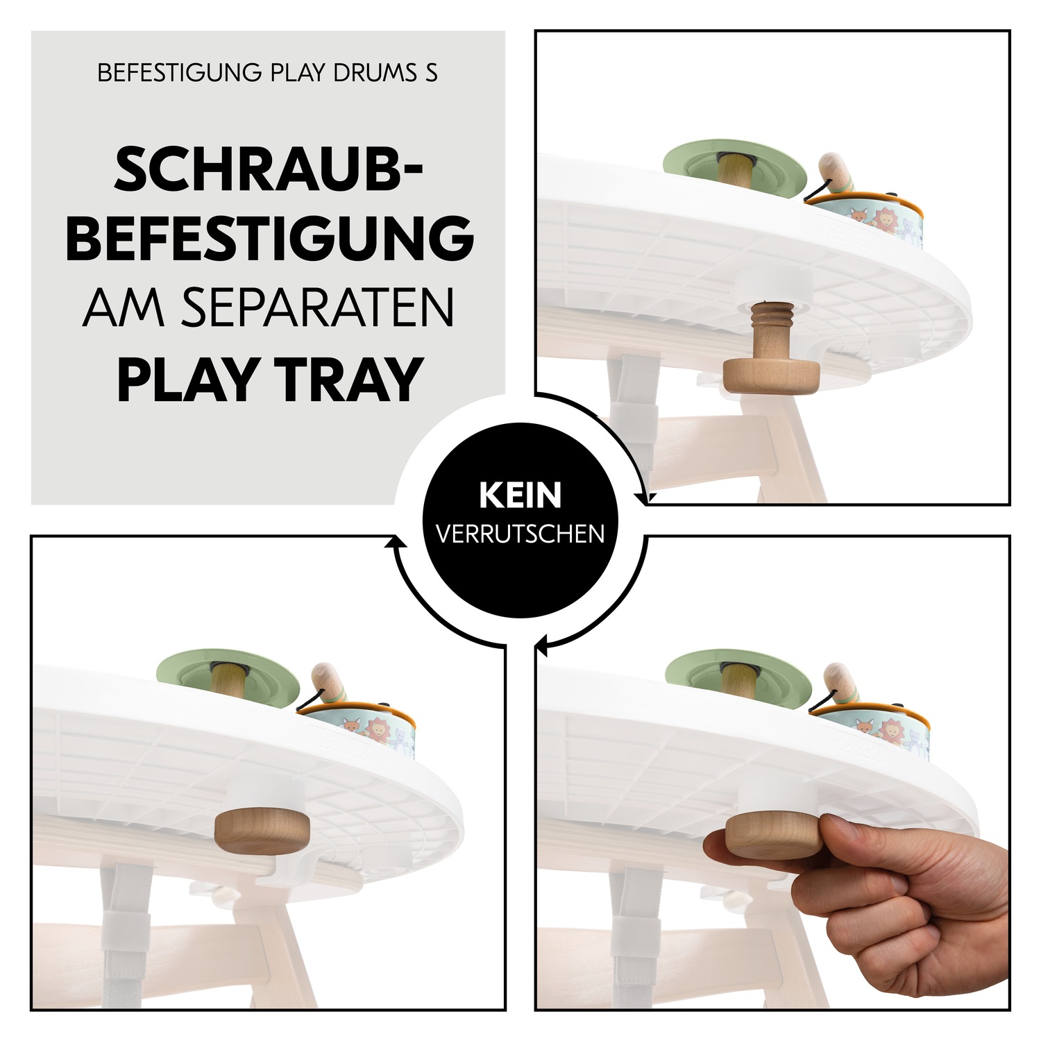 Hauck Spielzeug-Musikinstrument »Play Drums S, hauck Animals« für Hauck Play Tray; FSC® - schützt Wald
