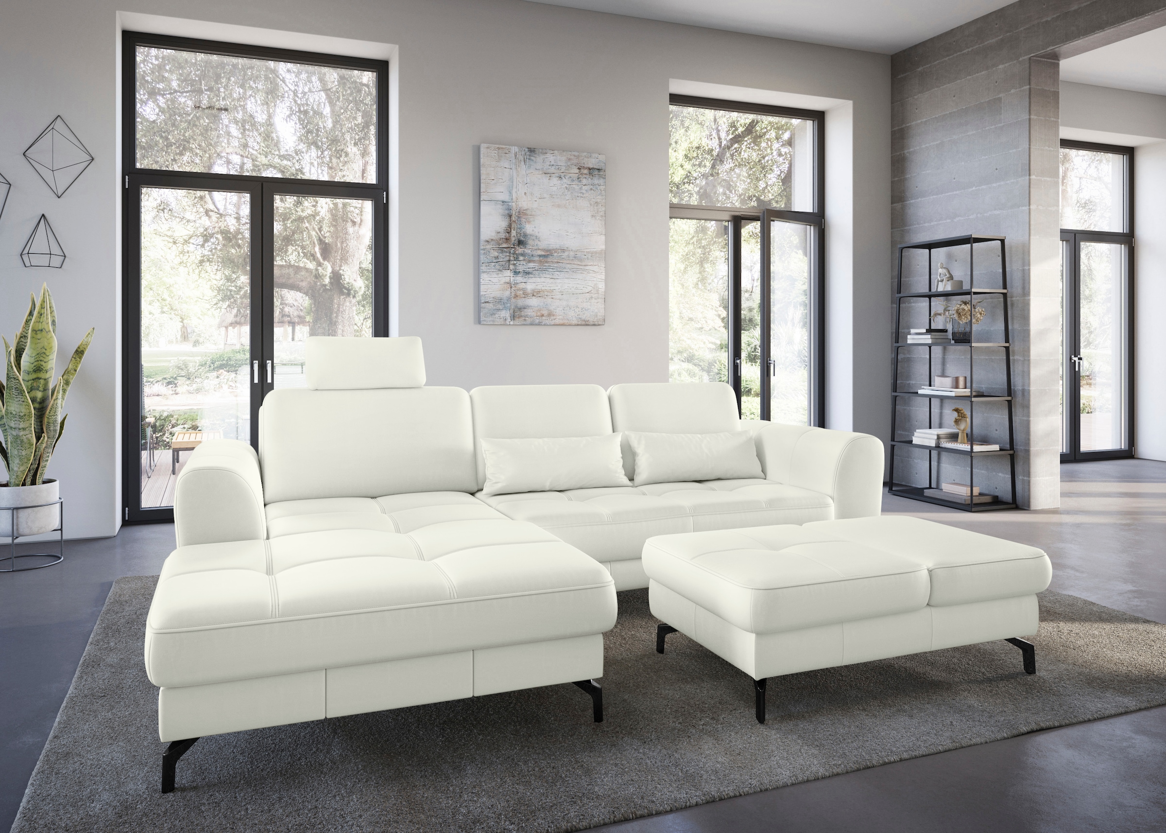 sit&more Hocker »Bendigo«, mit Klappfunktion, Bodenfreiheit 12 cm, wahlweise in 2 Fussfarben