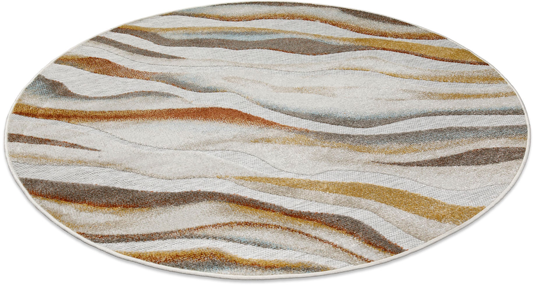 Wecon home Outdoorteppich »Creek« rund 5 mm Höhe für Innen & Aussen, strapazierfähig, pflegeleicht, Hoch-Tief Effekt