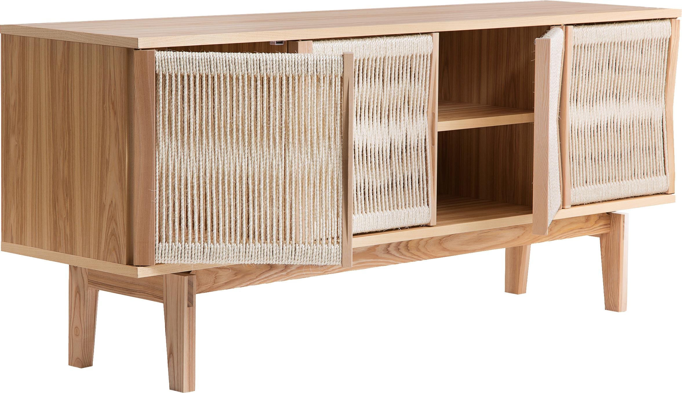 Woodman Sideboard »Lidia« Kommode, Türenfronten aus nartürlichem Hanfseil, Breite 180 cm, FSC®