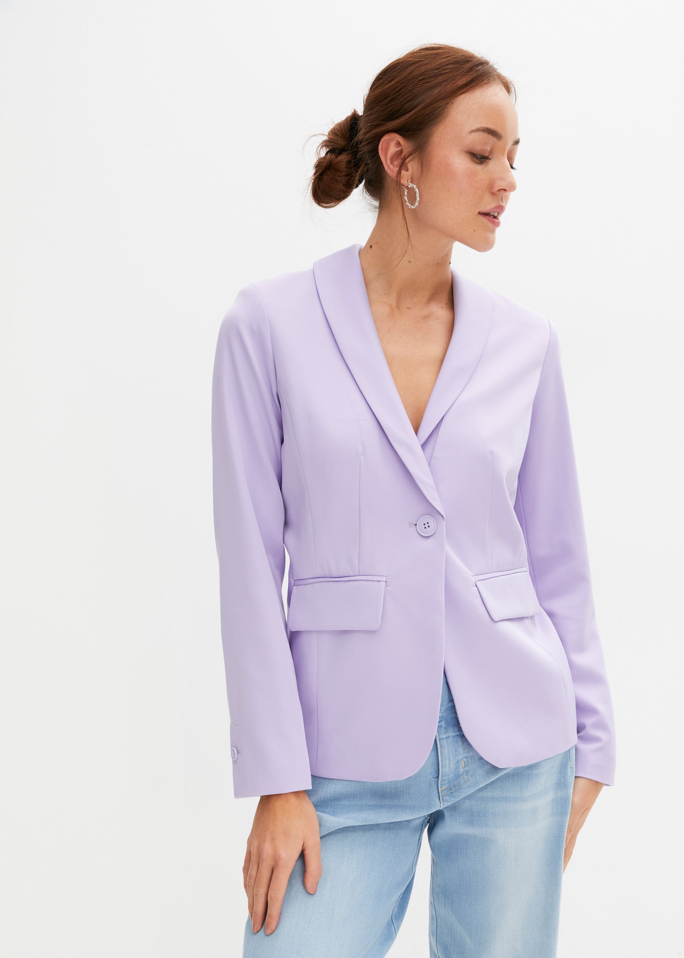 Image of bonprix Jackenblazer eleganter Look, schmale Passform, aus Polyester und Elasthan