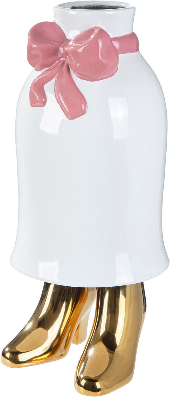 GILDE Tischvase »Vase Frau Mrs. weiss H. 36 cm« Vase, Mrs., Gesichtsvase, verspielt, feminin, Geschenkidee
