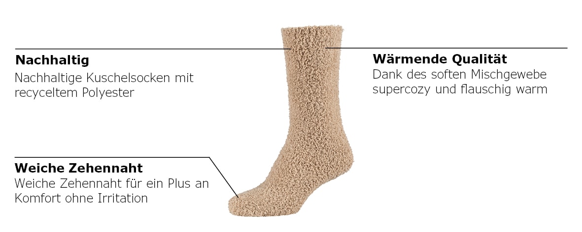 Camano Chaussettes douillettes »warm & cozy« 4 Paar, 4 Couple tlg. bequem, weich, soft, kein Einschneiden, winter warm cozy