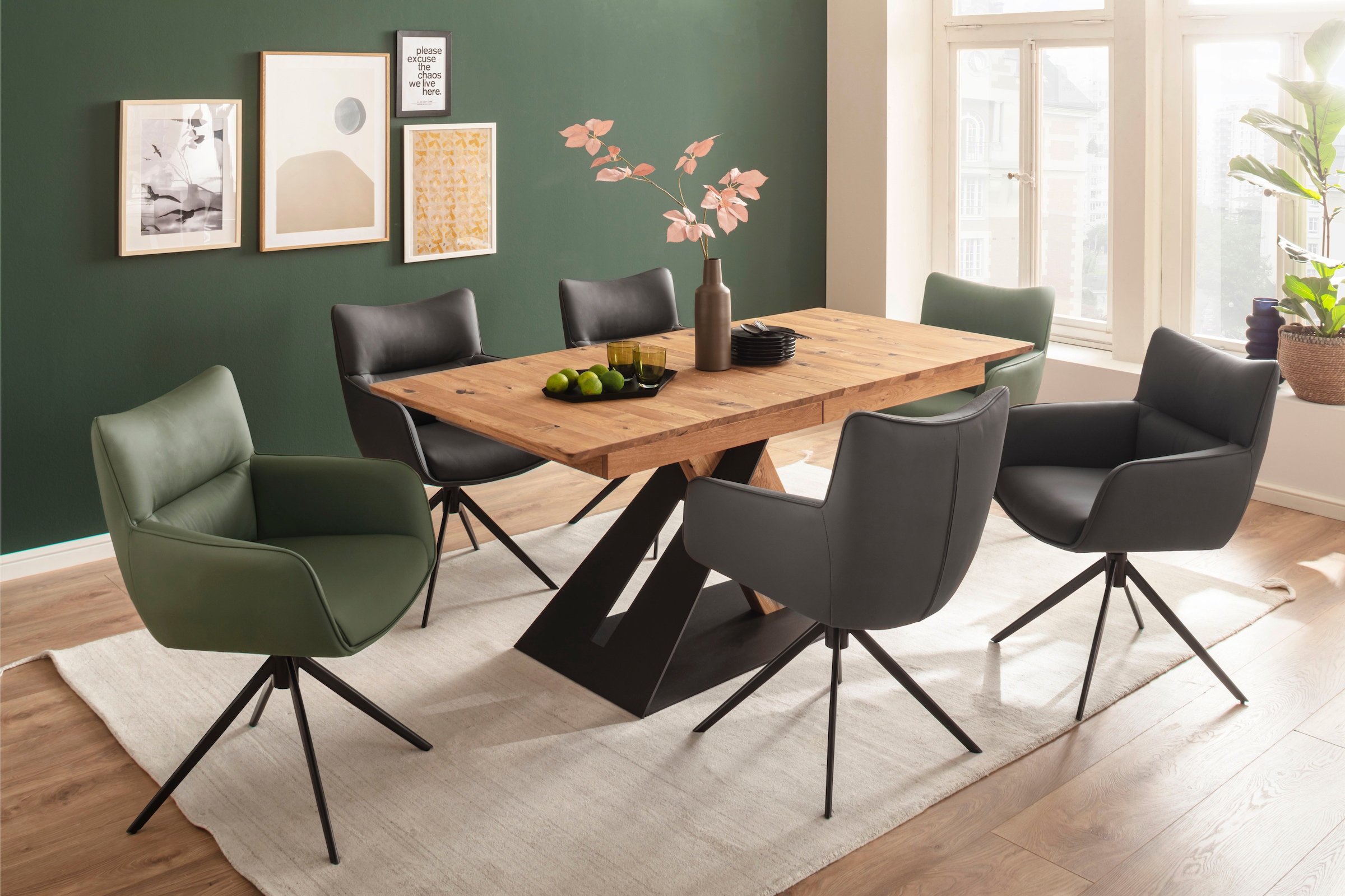 MCA furniture 4-Fussstuhl »LIMONE«, (Set), 2 St., (Set, 2 Stck), 360° drehbar, Belastbarkeit 120 kg, Sitzhöhe ca. 49 cm