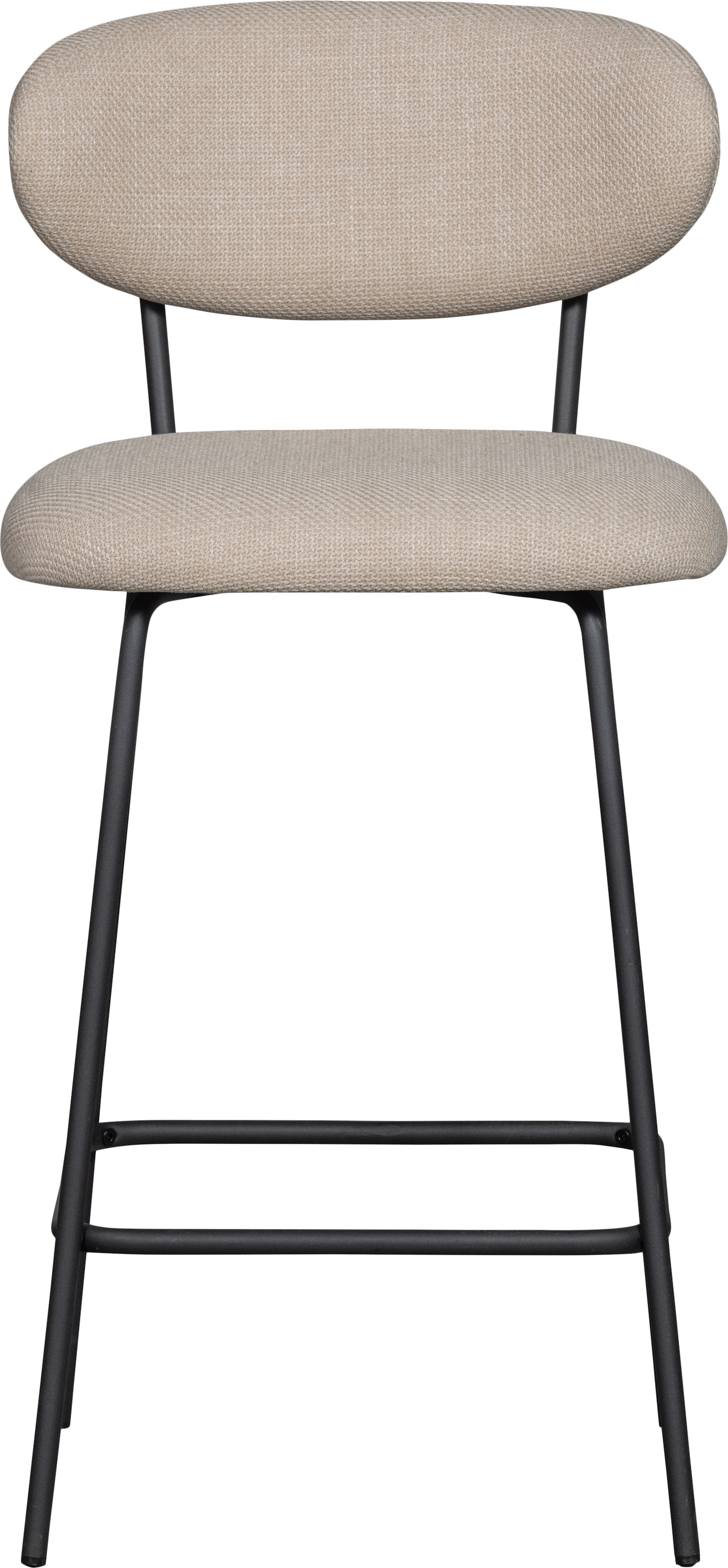 WOOOD Tabouret de bar »Kjeld mit Base-Gewebtem Bezug und Metallgestell B 46 x T 52 x H 93 cm« 2 cuis tlg. revêtement tissé avec effet mélangé 3D, capacité de charge 120 kg, facile d’entretien