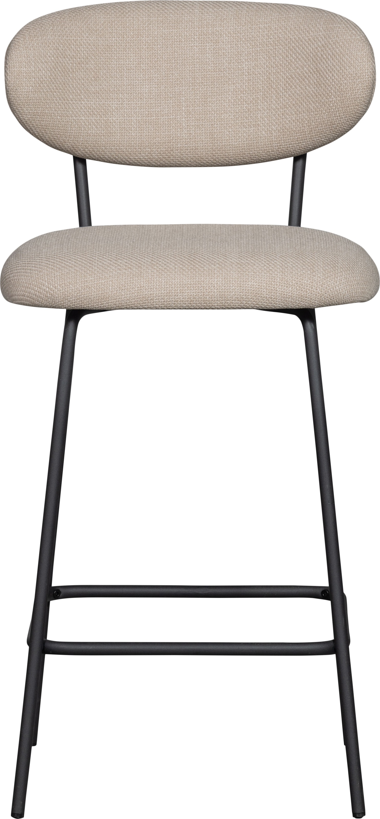 WOOOD Barhocker "Kjeld mit Base-Gewebtem Bezug und Metallgestell B 46 x T 52 x H 93 cm" 2 Stk. tlg. Gewebter Bezug mit 3D Melange-Effekt, Tragkraft 120 kg, Pfleigleicht