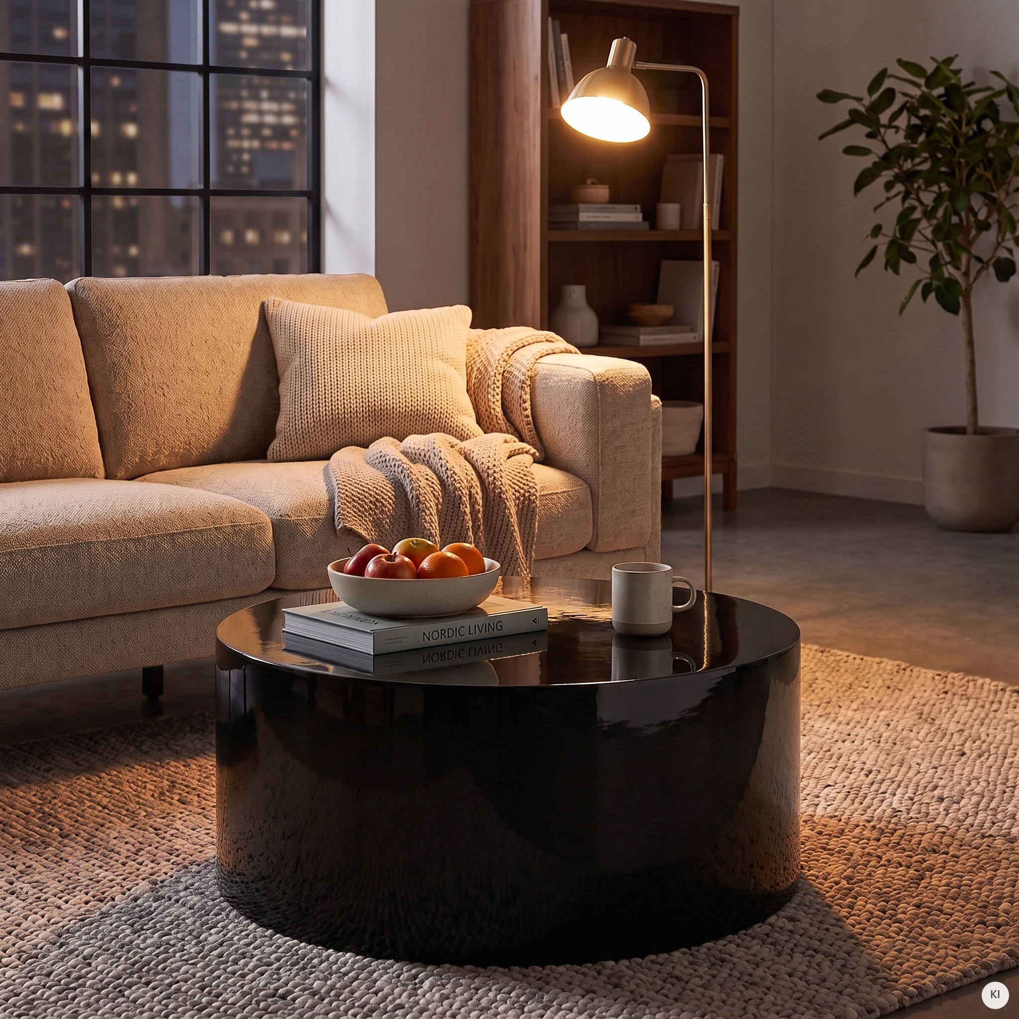 SalesFever Couchtisch »Design-Couchtisch Hochglanz weiss, Ø 60 cm« Moderner Wohnzimmertisch aus Holz hochglanz lackiert